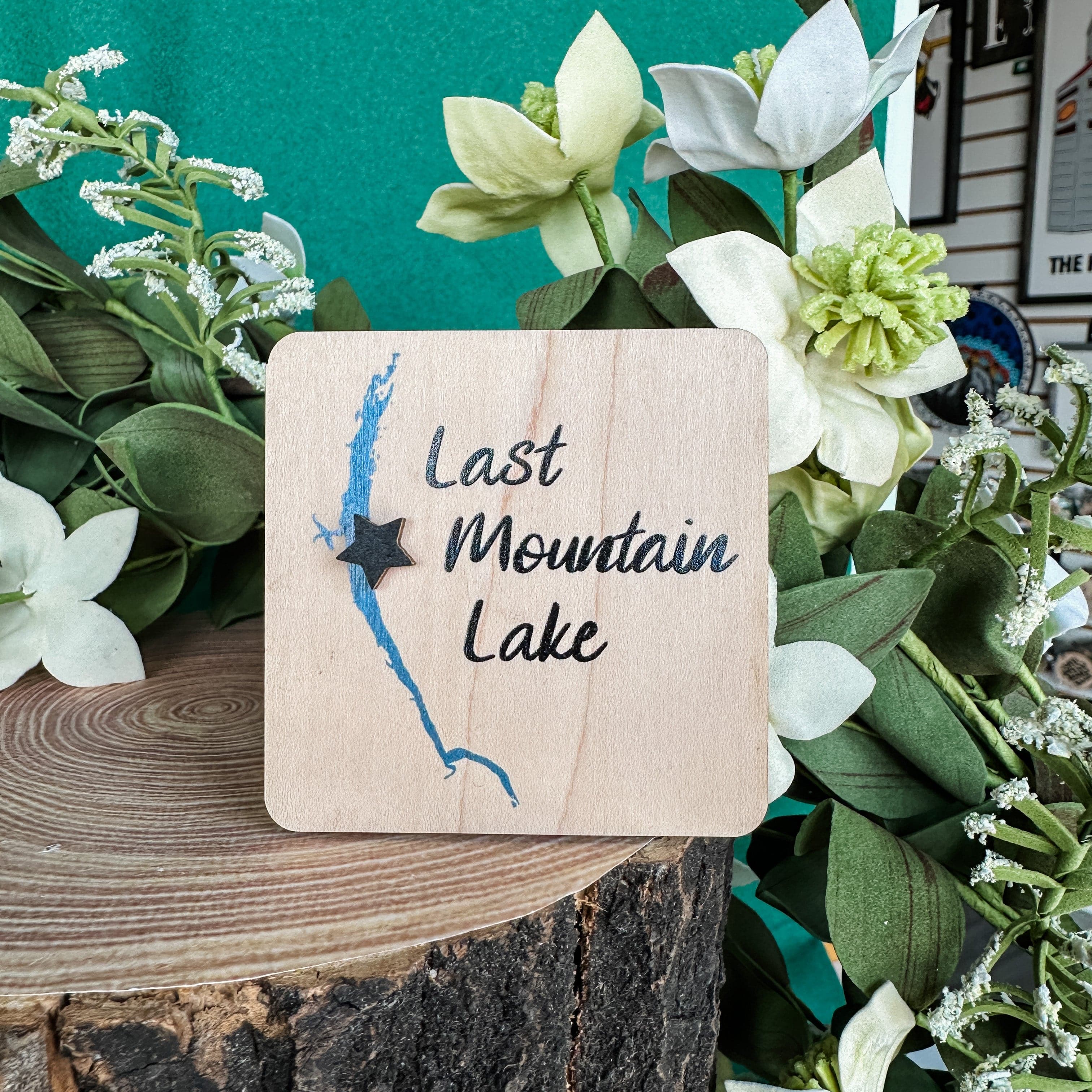 Saskatchewan Lake Magnets with 3D Wood Star **Choose from 94 Lakes!** - Sticks & Doodles