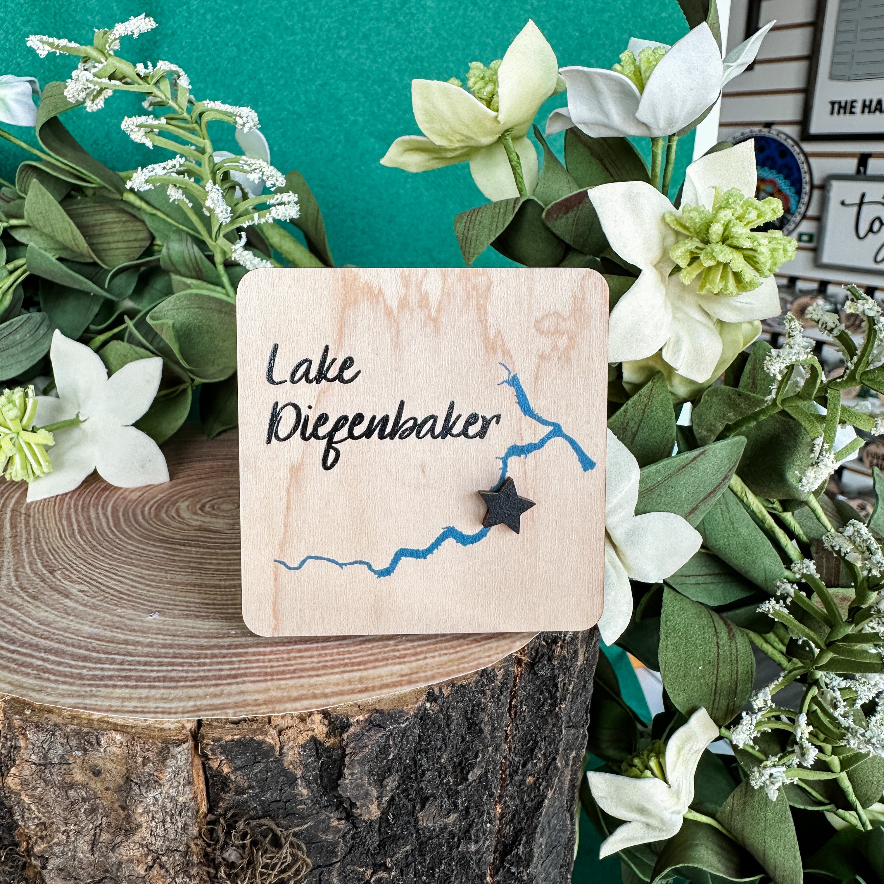 Saskatchewan Lake Magnets with 3D Wood Star **Choose from 94 Lakes!**