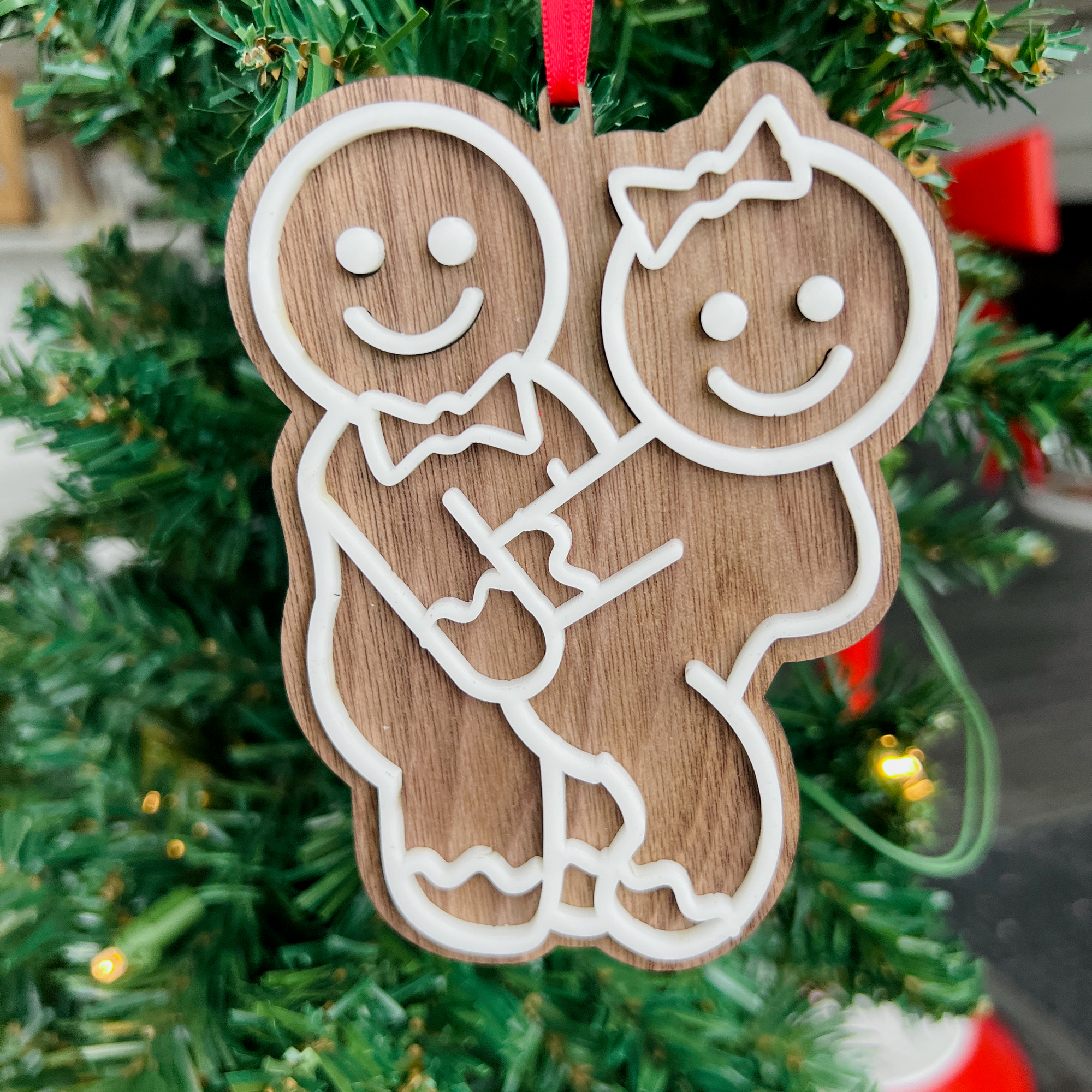 We're Just Cuddling | 3D Wood & Acrylic Ornaments