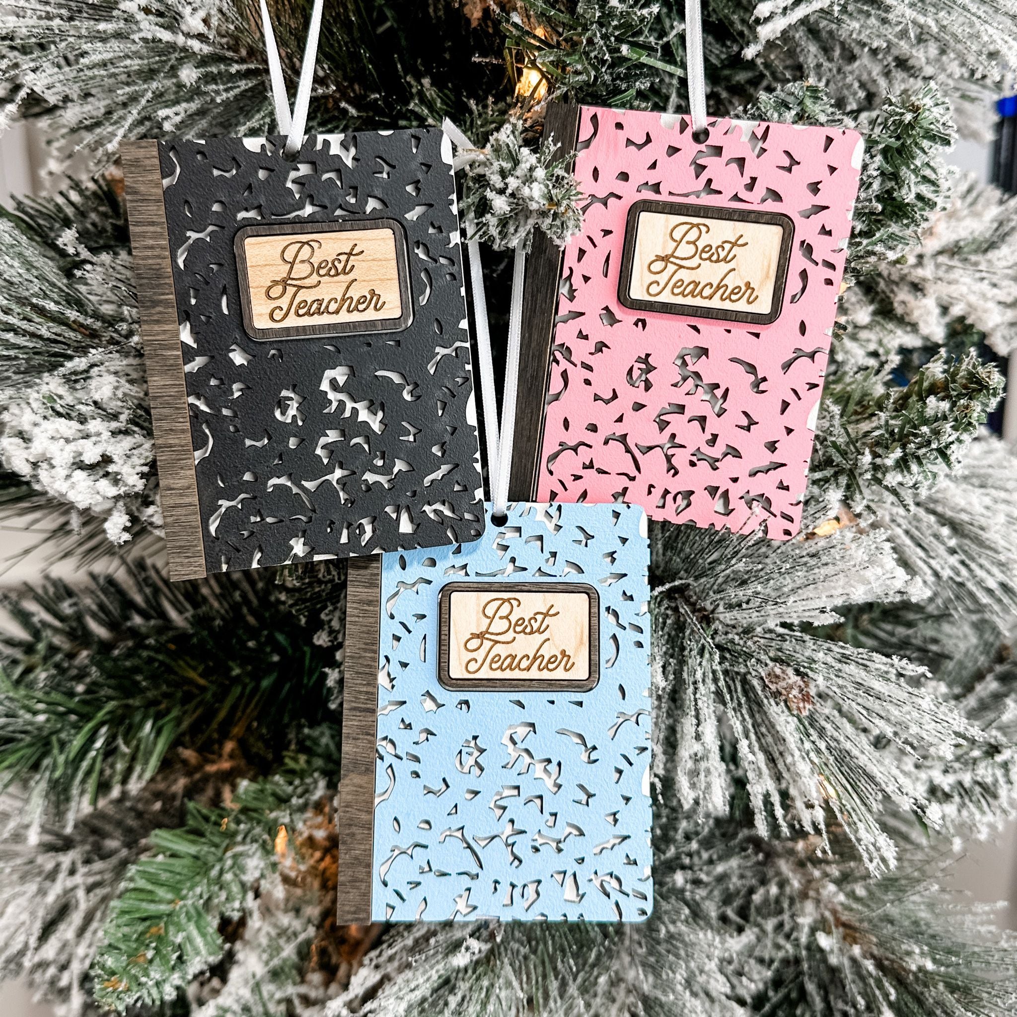 (Personalization Sold Out for Christmas) The Notebook Ornament • Personalized 3D Wood Ornament • For Teachers & Students