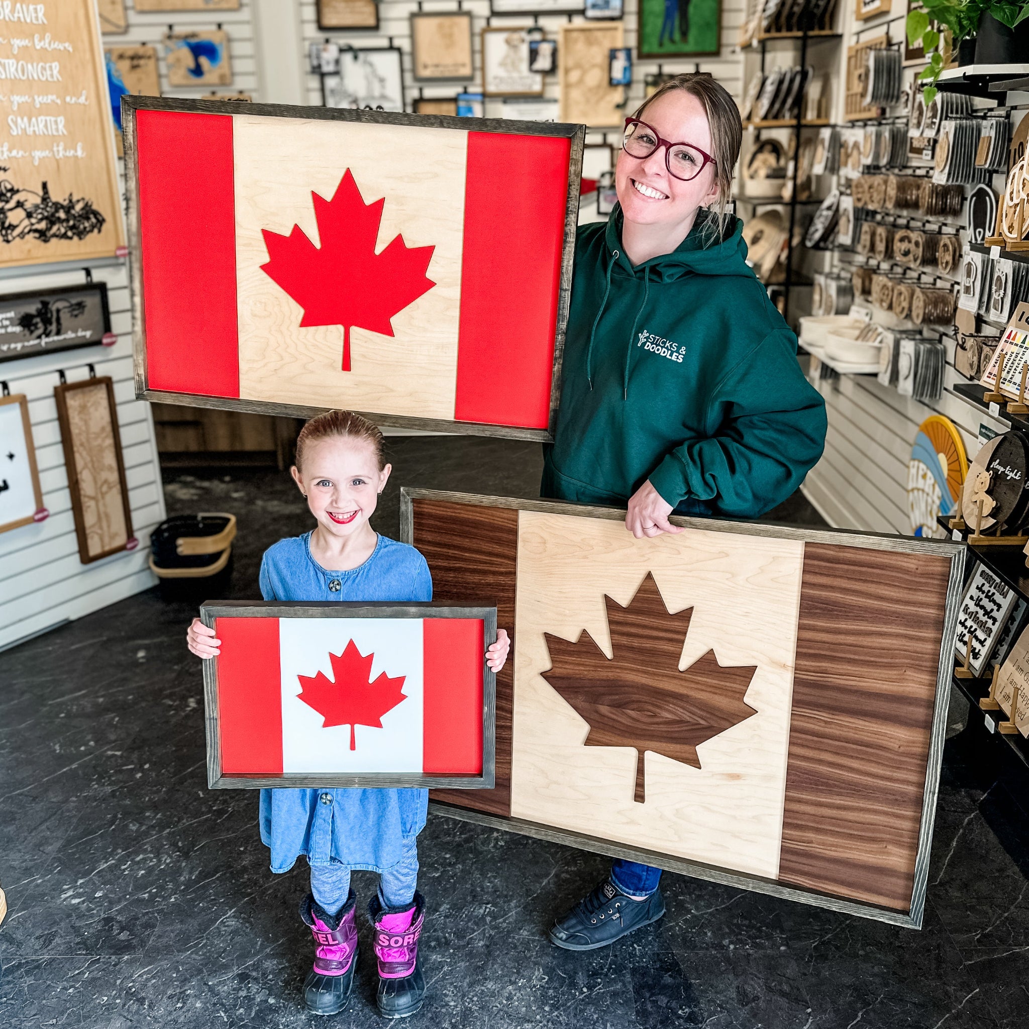 Premium Wooden Canadian Flag