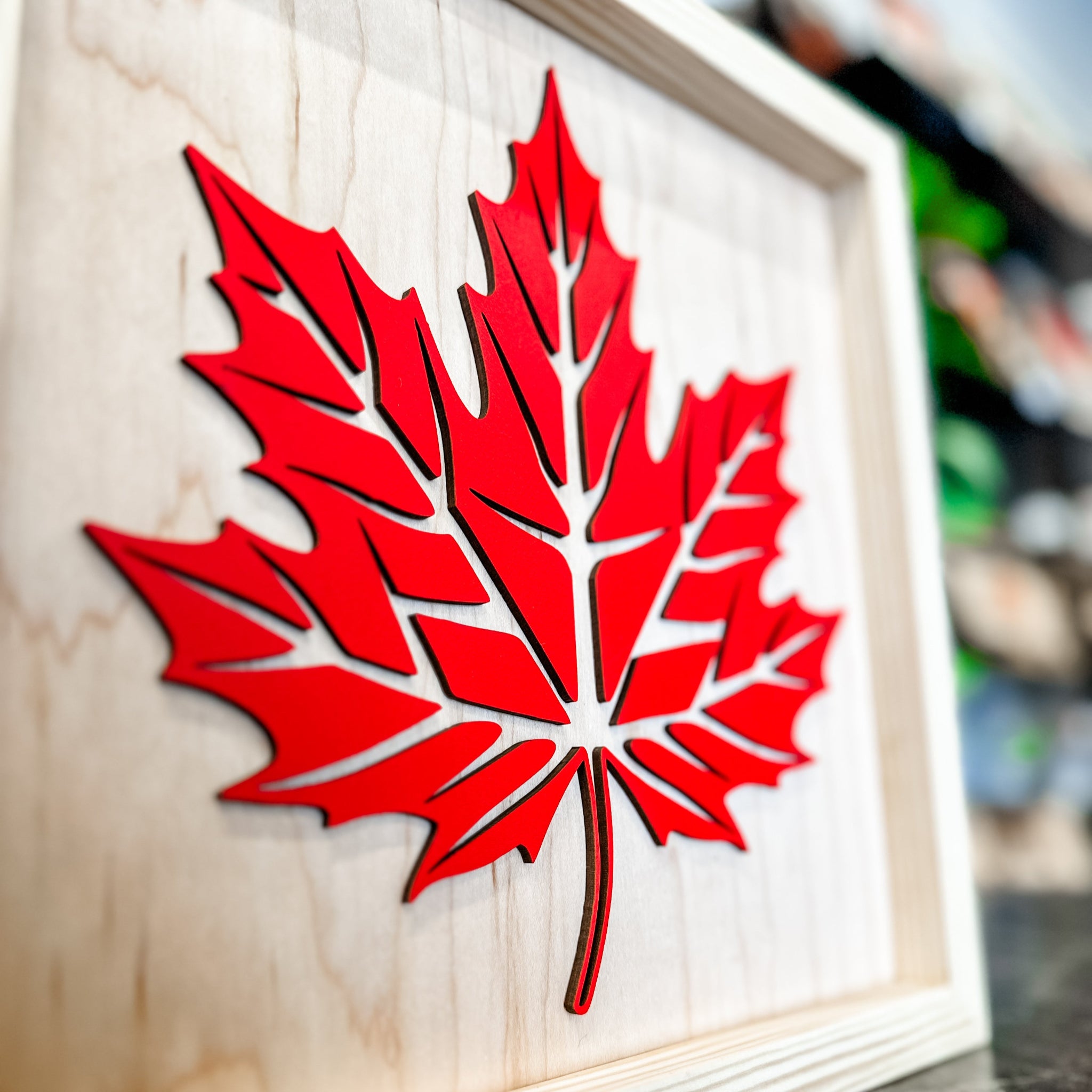 #Sign Type_Framed Maple Leaf (12x12)