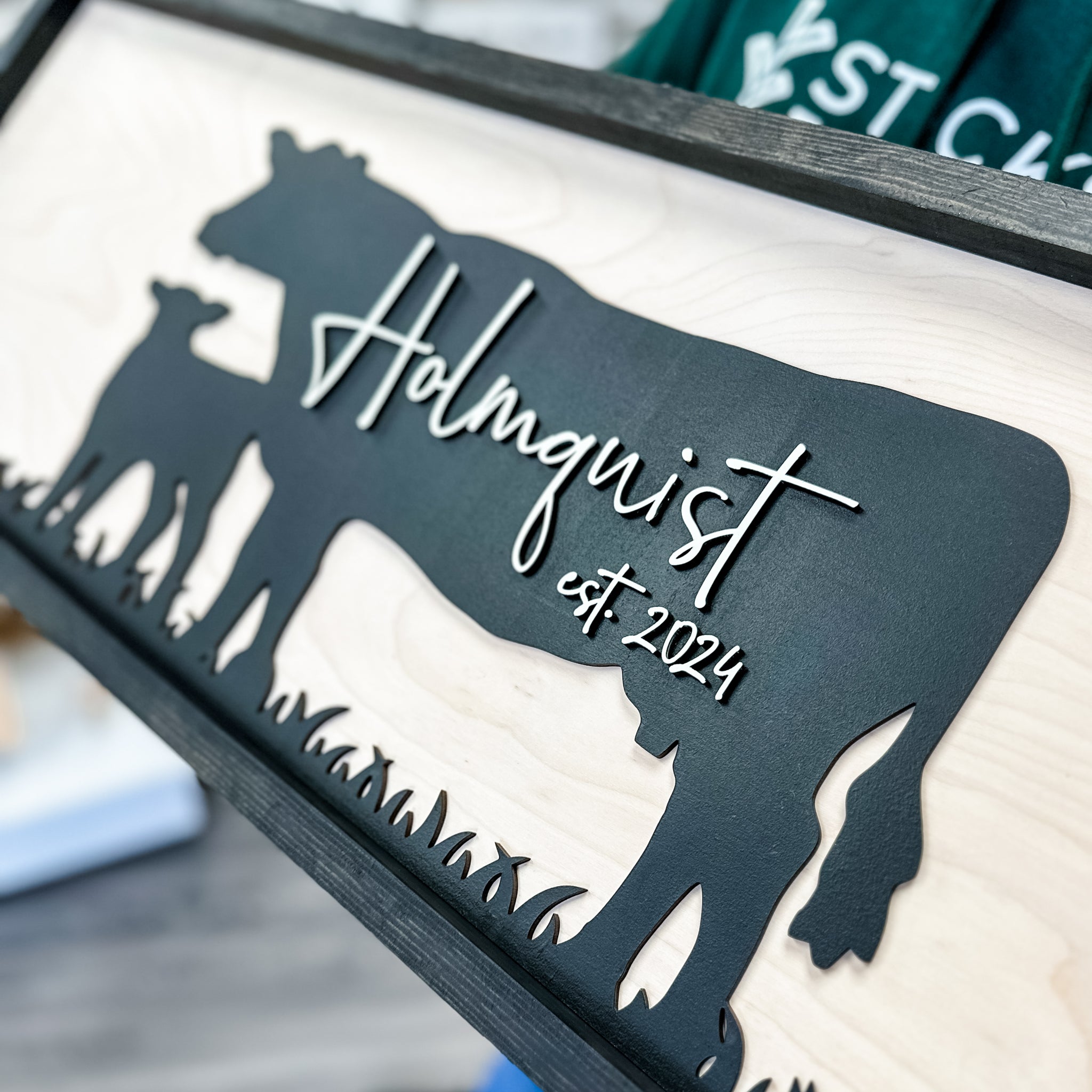 The Cow Wedding Guestbook | 3D Wood Sign