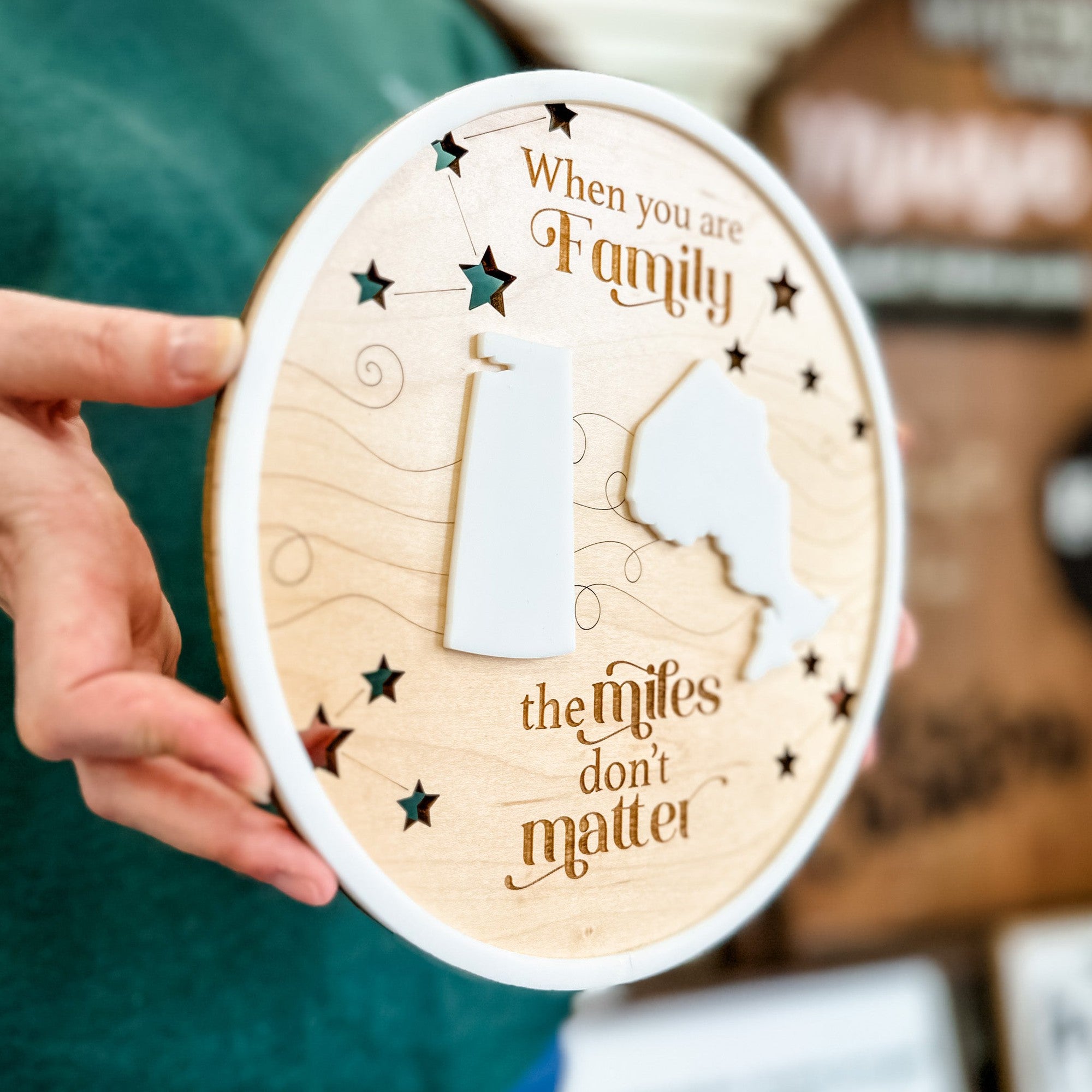 The Miles Don't Matter Ornament / Magnet / Sign (Choose from over 50 Provinces, States, Countries, & Continents!) - Sticks & Doodles