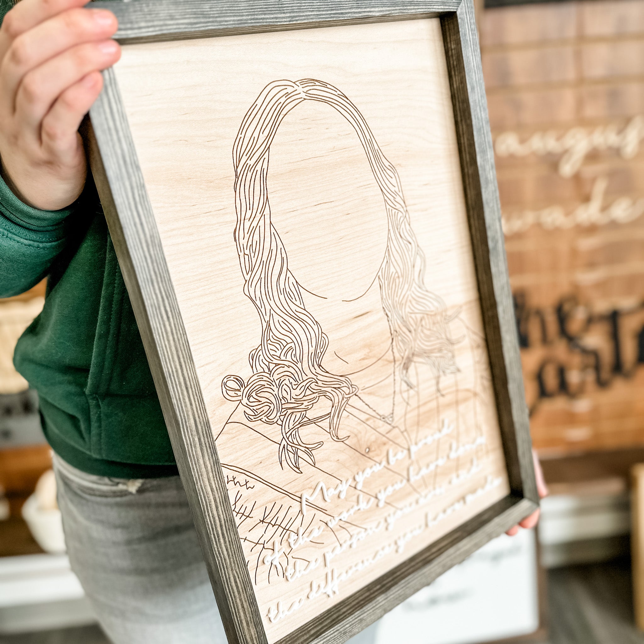 Engraved Hand-Sketched Grad Photo Artwork - Sticks & Doodles