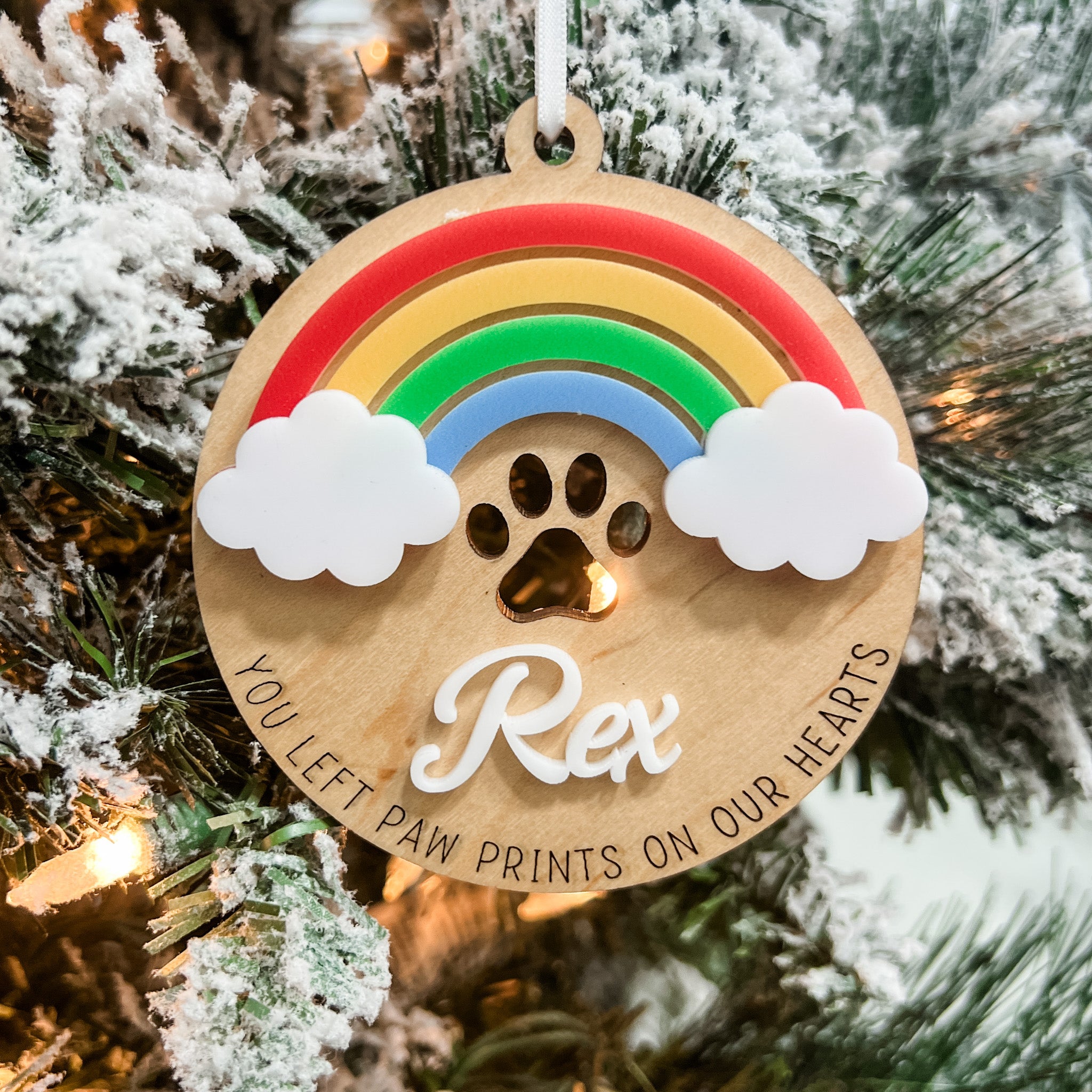 Rainbow Bridge • Personalized Wood Ornament, Magnet, or Mini Sign • For Pet Memorial