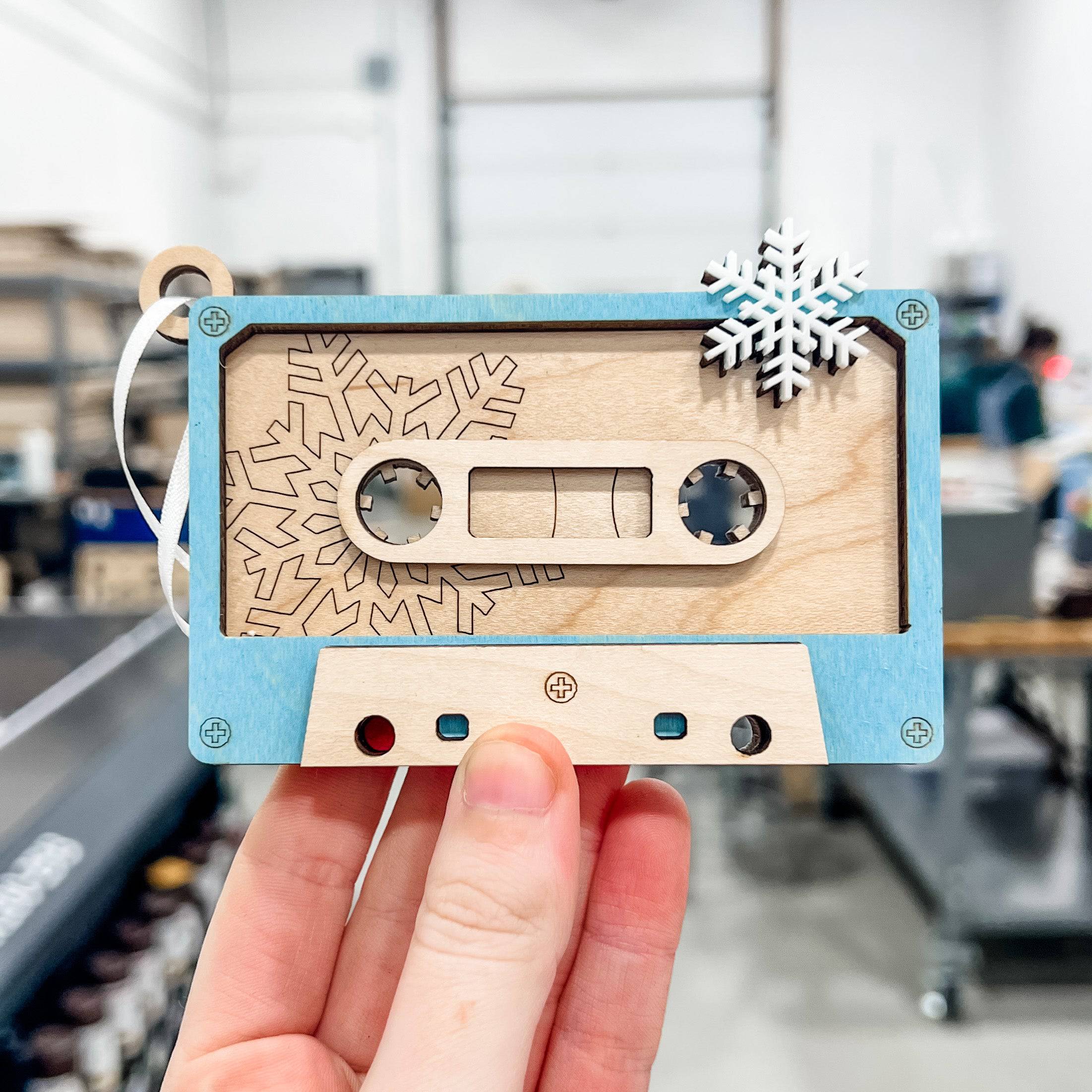 Cassette Tape 3D Wood Ornament