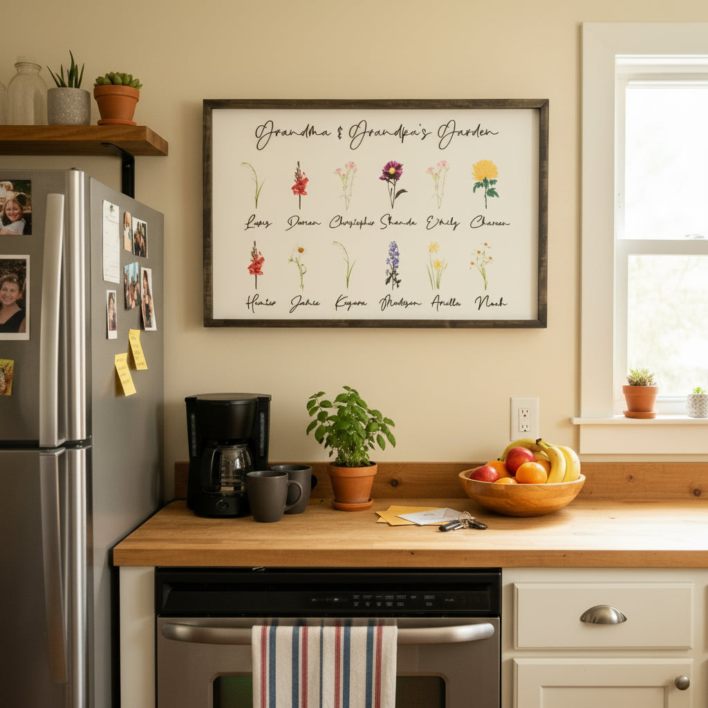 Personalized Birth Flower Sign – Grandma’s Garden