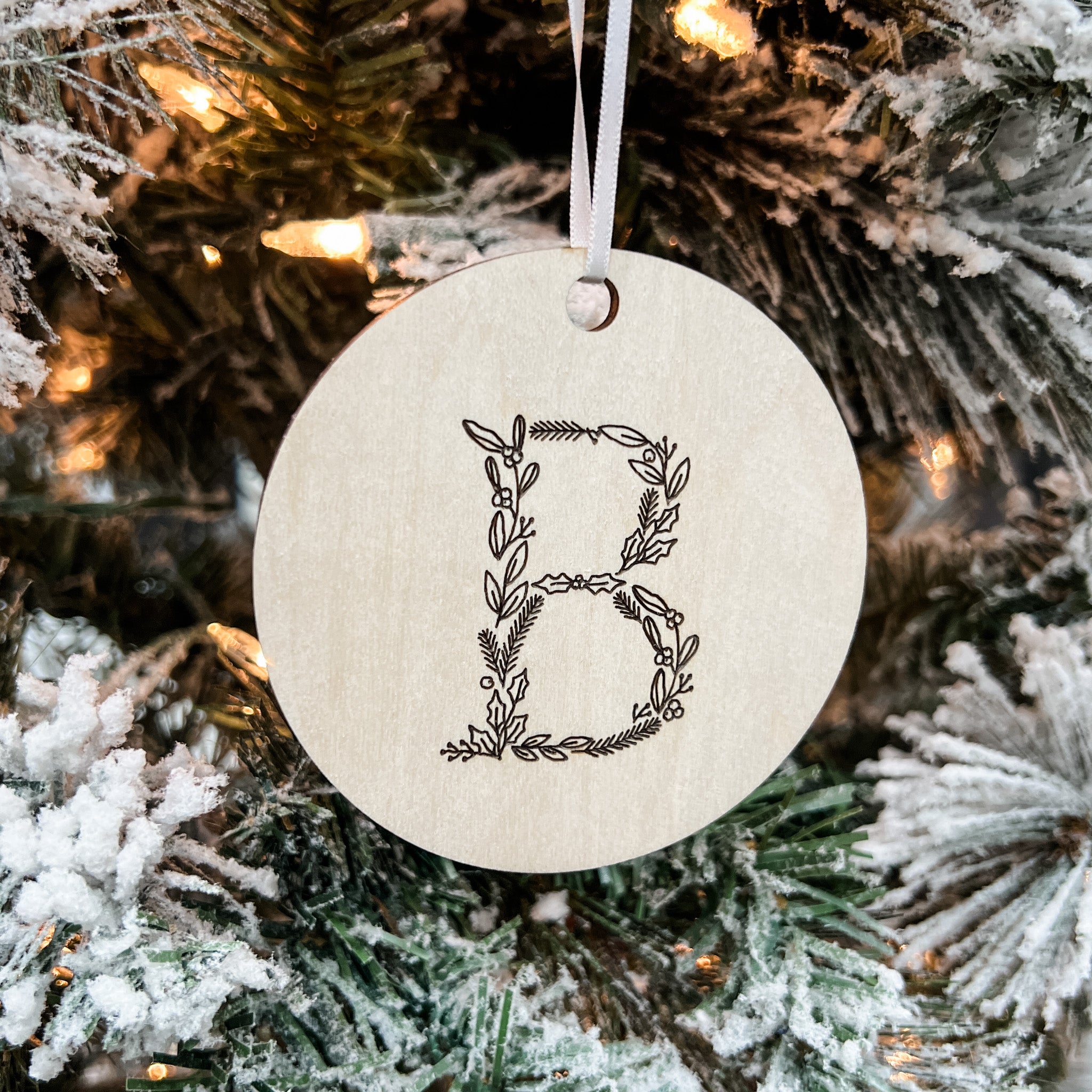 Initial Ornament • Wood Letter Ornament • For Christmas Trees & Stockings