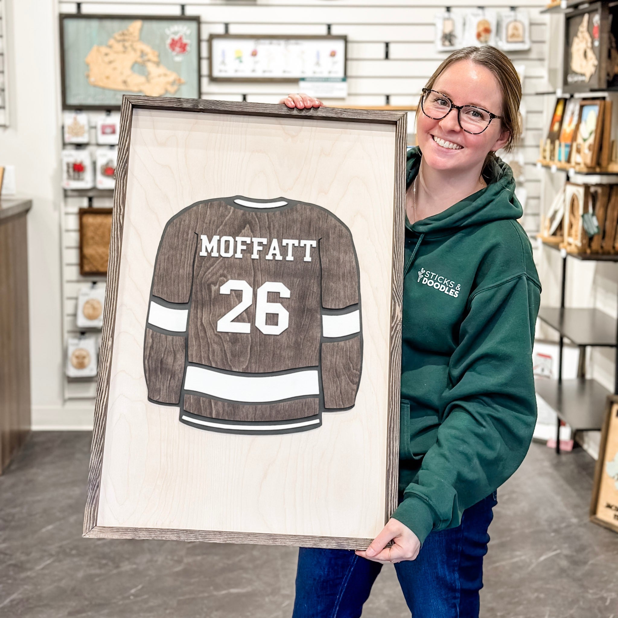 The Jersey Framed Wood Guestbook