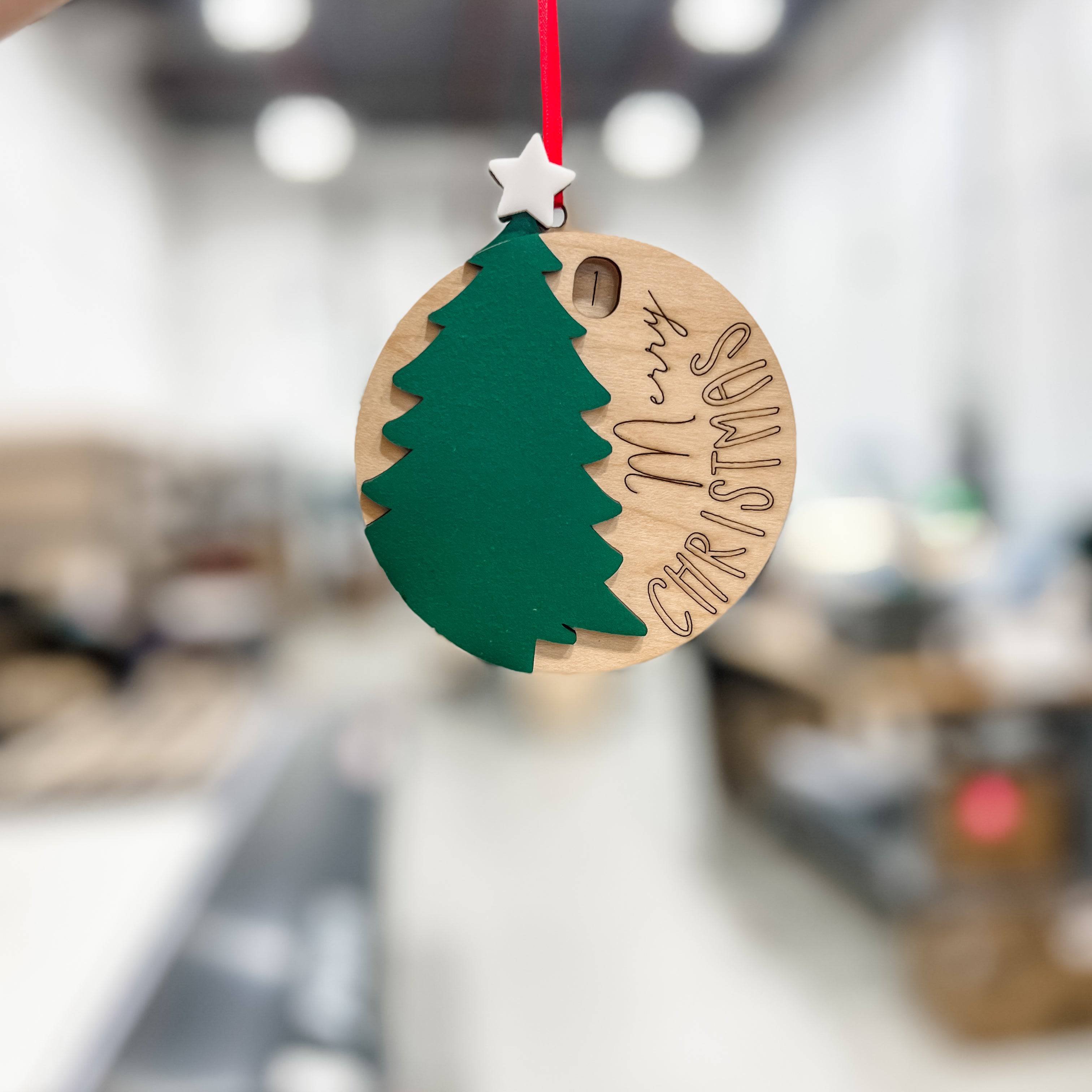 Christmas Countdown Interactive 3D Wood Ornament - Sticks & Doodles