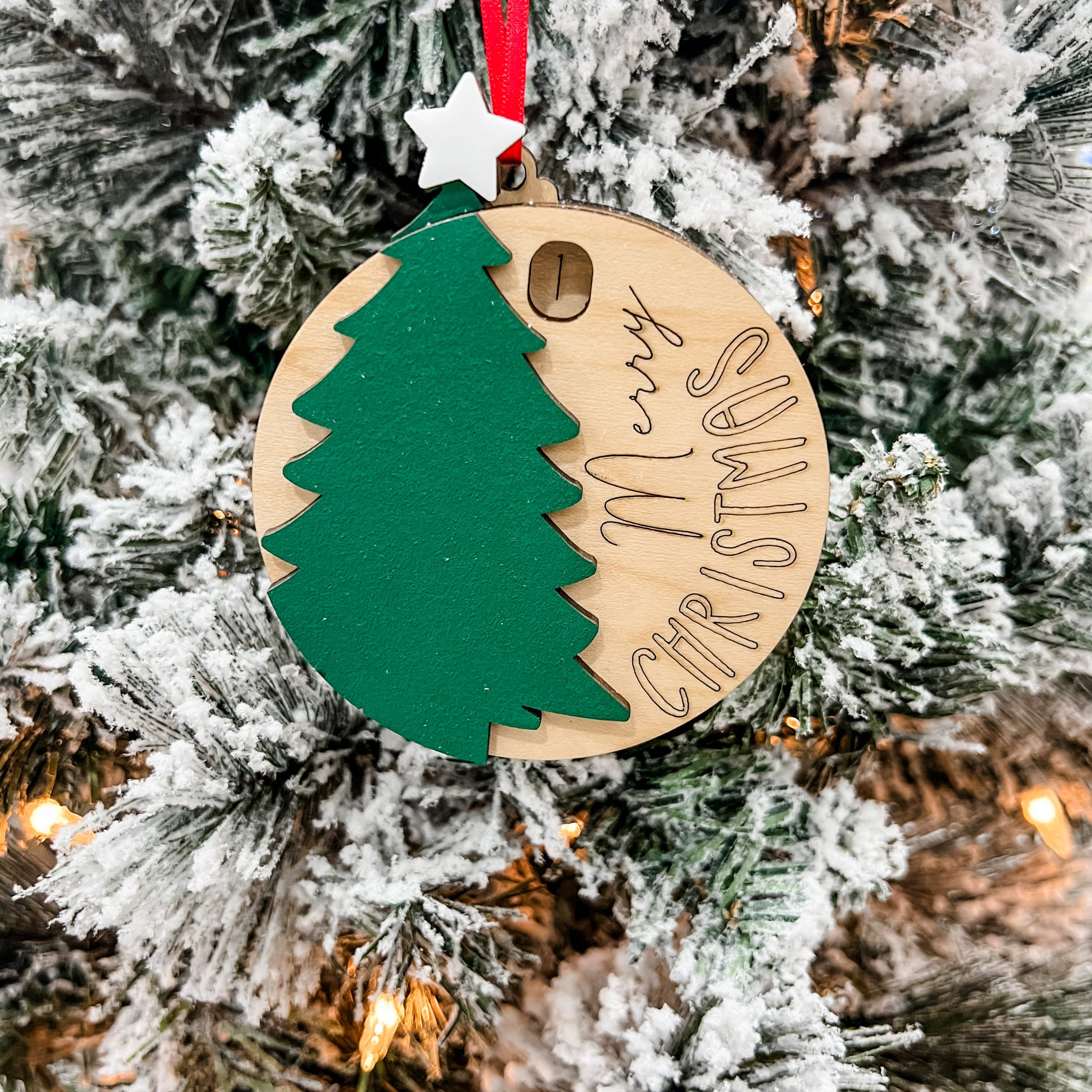 Christmas Countdown Interactive 3D Wood Ornament
