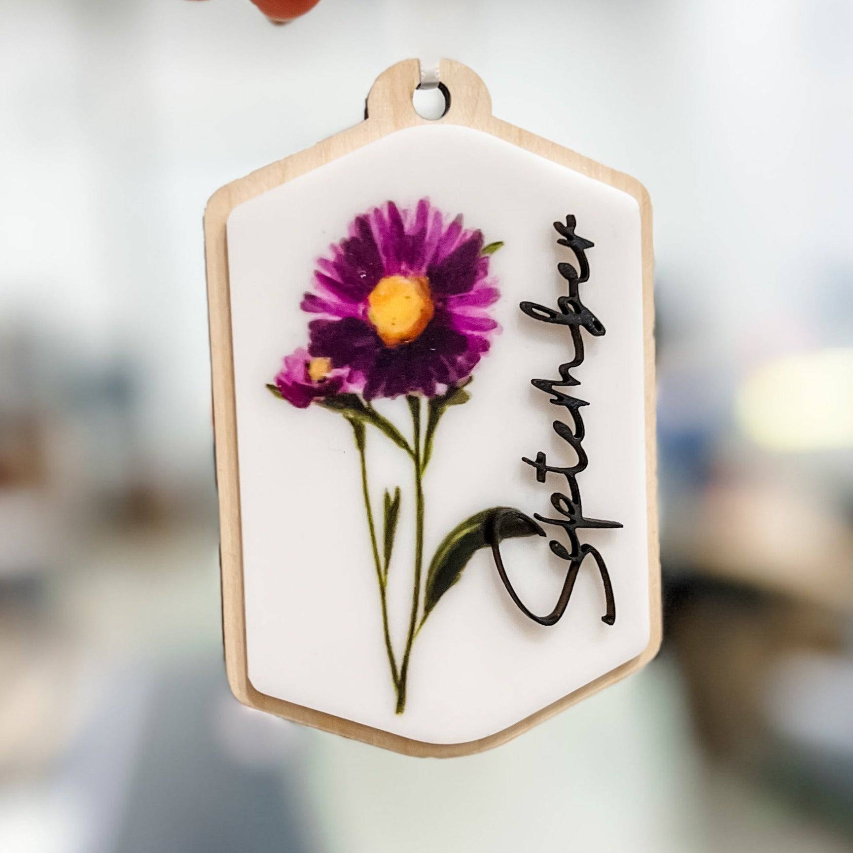 Premium Birth Flower Garden 3D Wood & Acrylic Ornament **Choose from 12 Flowers!**