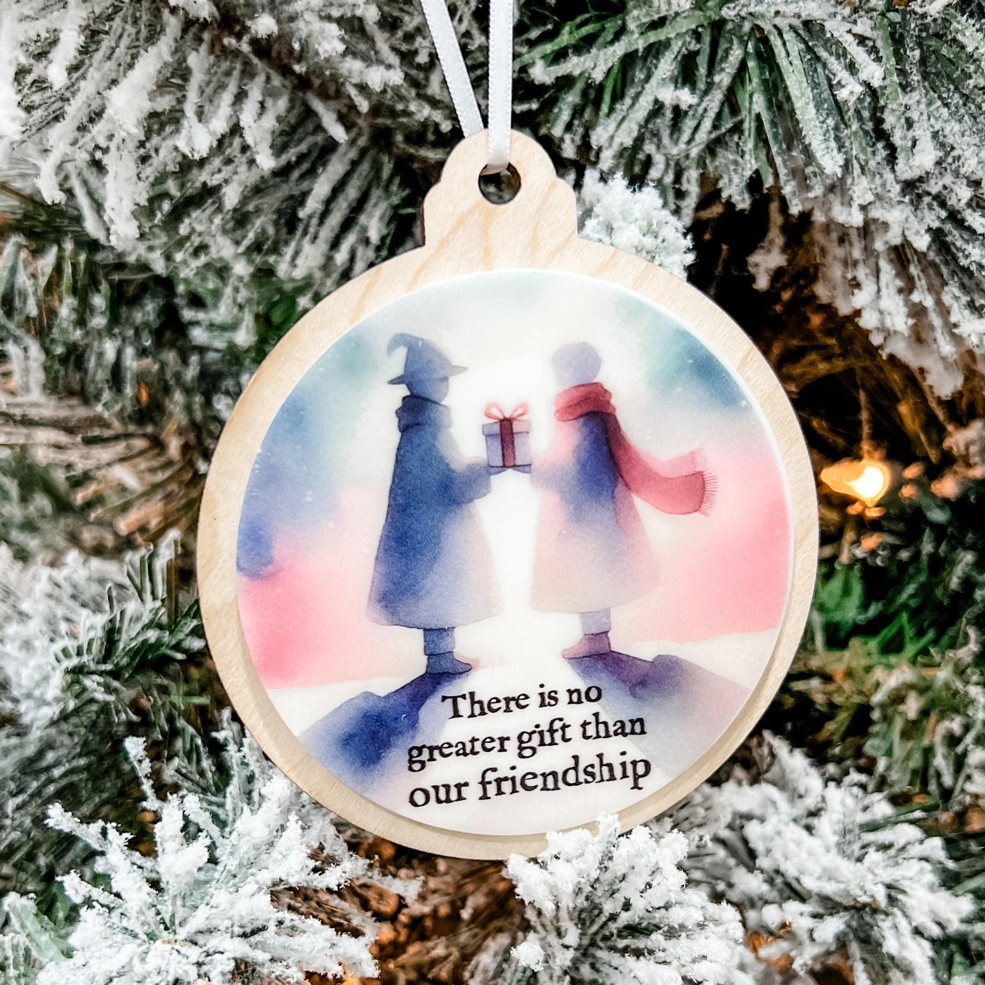 There is No Greater Gift Than Our Friendship 3D Wood & Acrylic Ornament - Sticks & Doodles