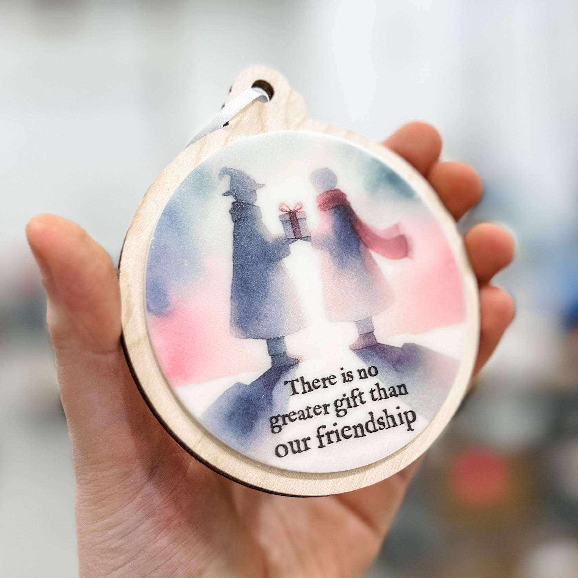 There is No Greater Gift Than Our Friendship 3D Wood & Acrylic Ornament - Sticks & Doodles