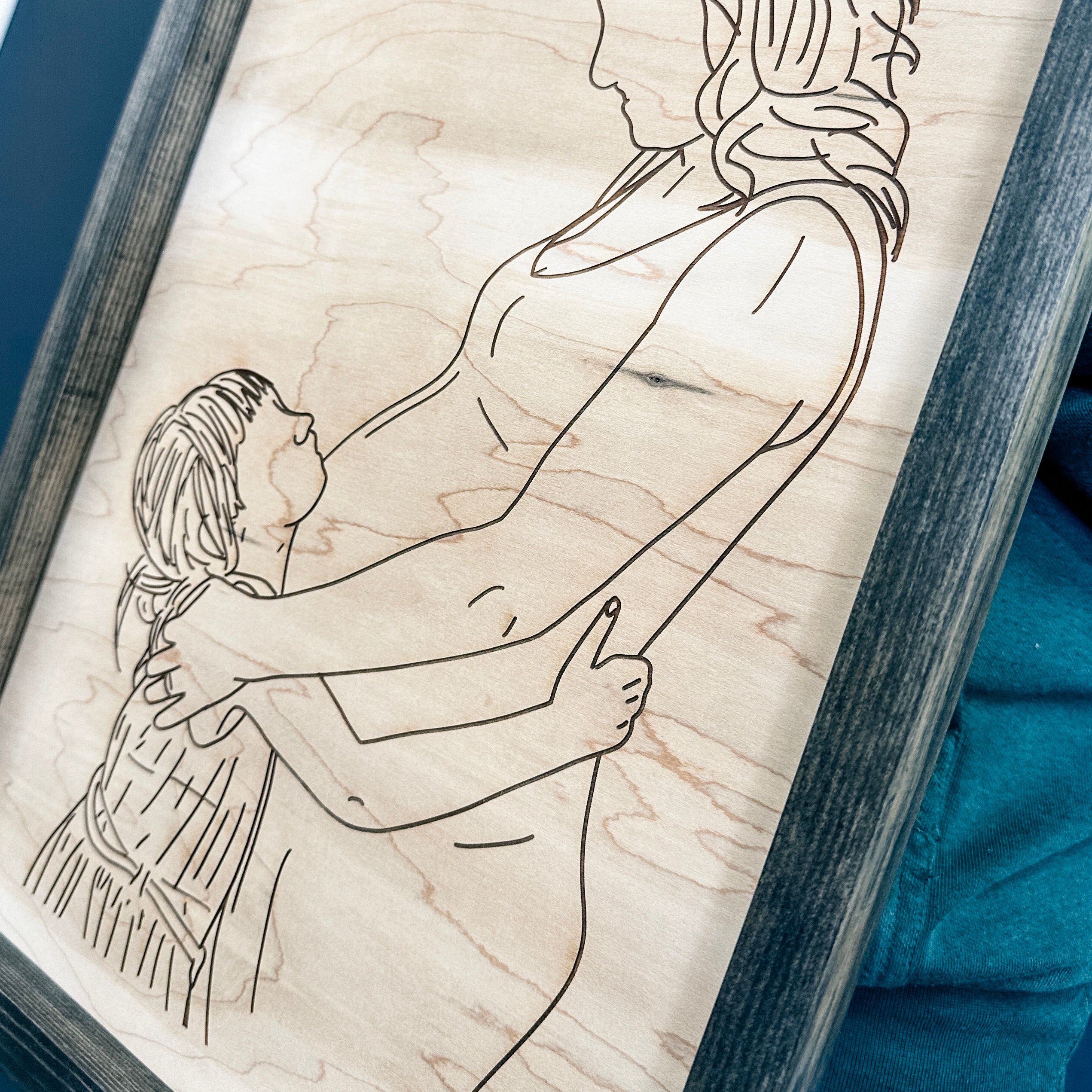 Maternity Line Drawings from Photo - Engraving or Print