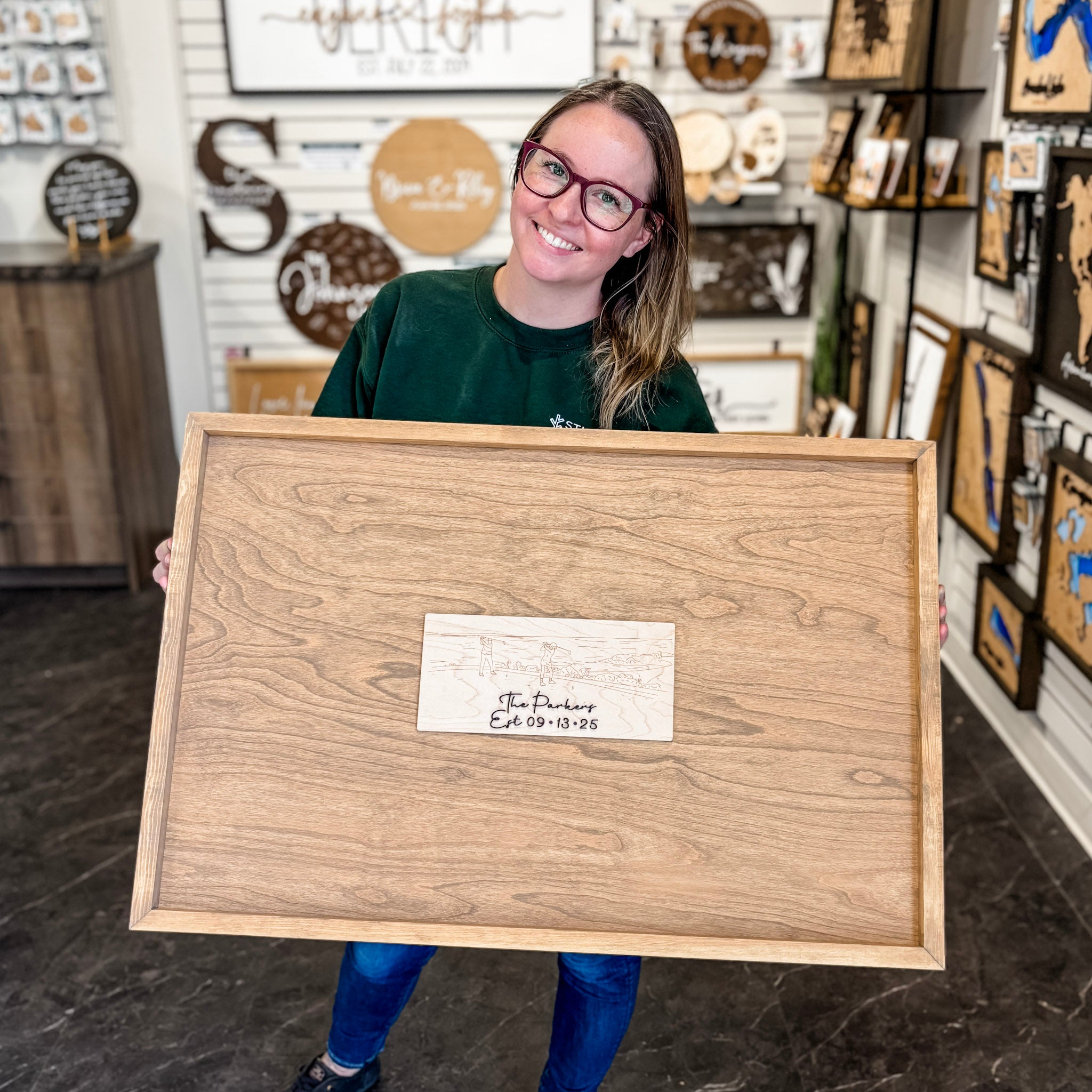 The Custom Guestbook • Signable Wood Alternative Guestbook with Custom Engraving • For Weddings, Retirements, & Milestone Birthdays
