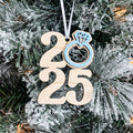 2025 Ring • 3D Wood Ornament • For Couples & Engagements