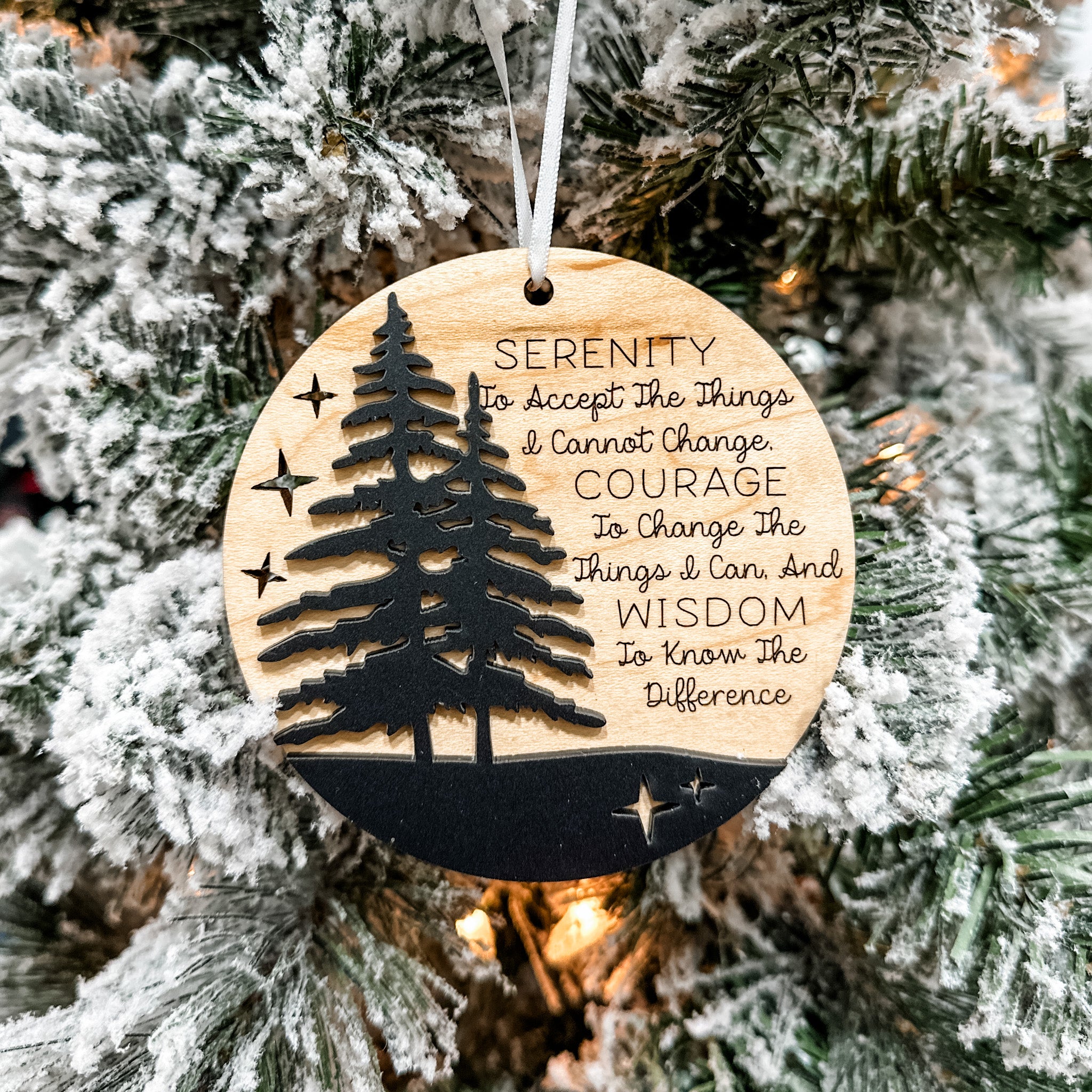 The Serenity Prayer • Wood Ornament, Magnet, or Mini Sign • For Recovery