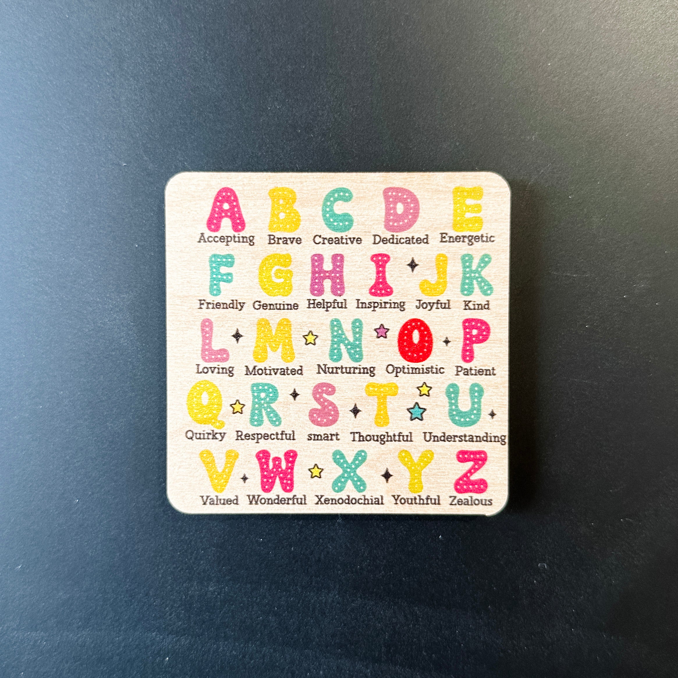 Colourful ABC | Printed Wood Magnet