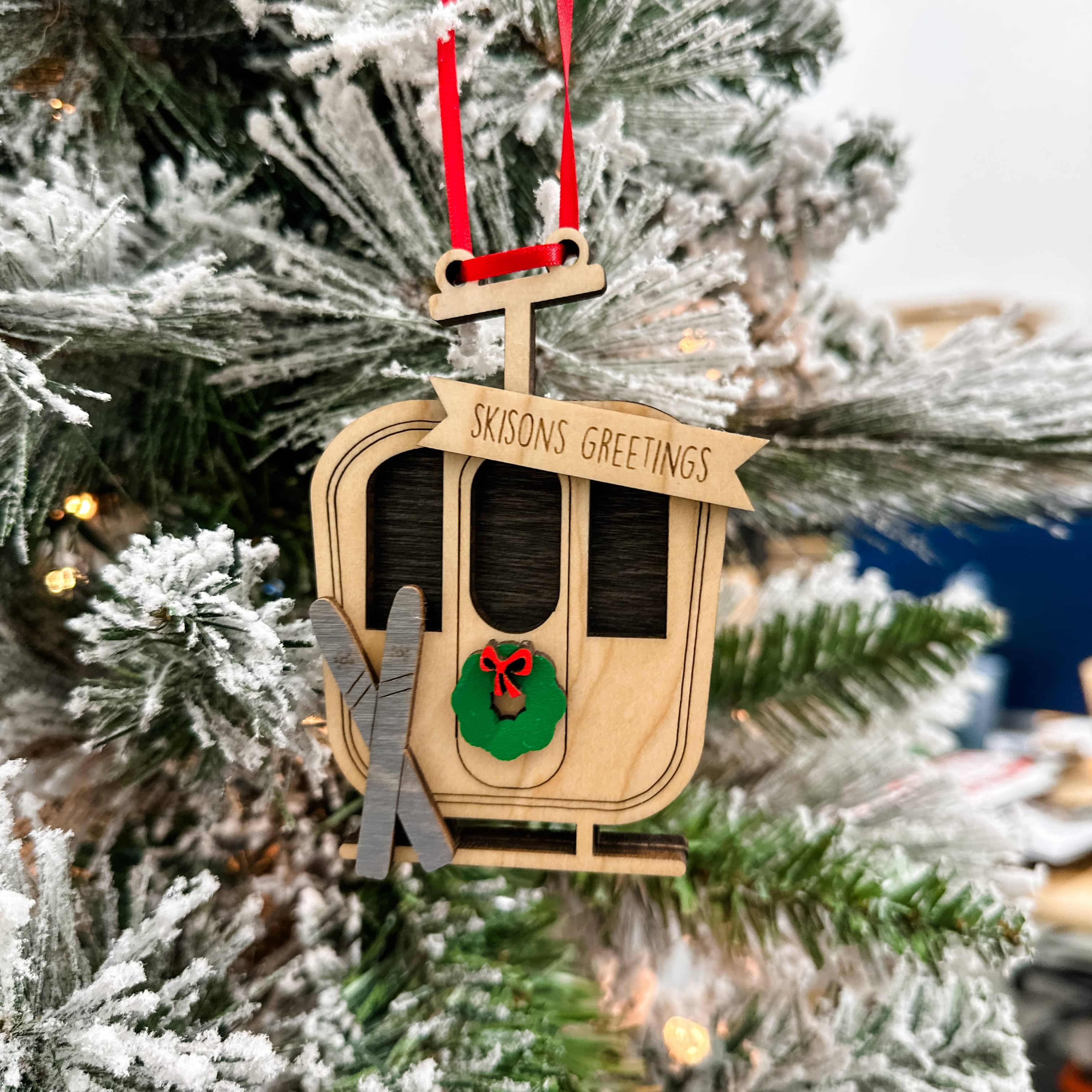 Skisons Greetings Wood & Acrylic Ornament