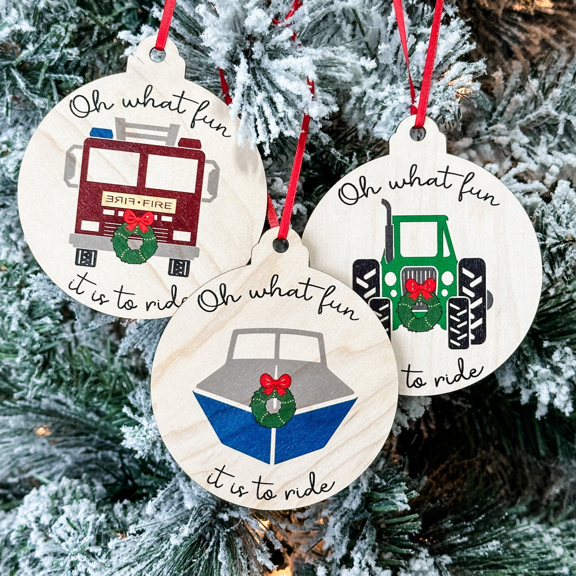 The Oh What Fun It Is To Ride Collection | Wood Ornaments (Choose from 20)