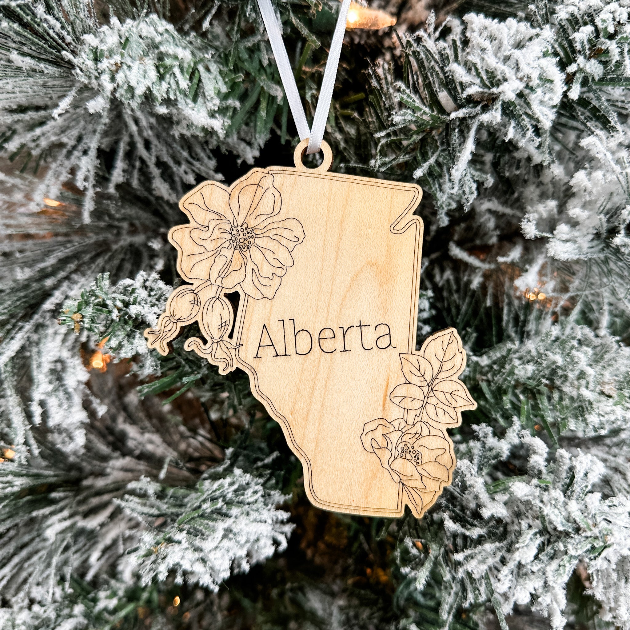 Canadian Provincial Flower • Wood Ornament or Magnet • For Souvenirs, Travel, or Canadian Pride