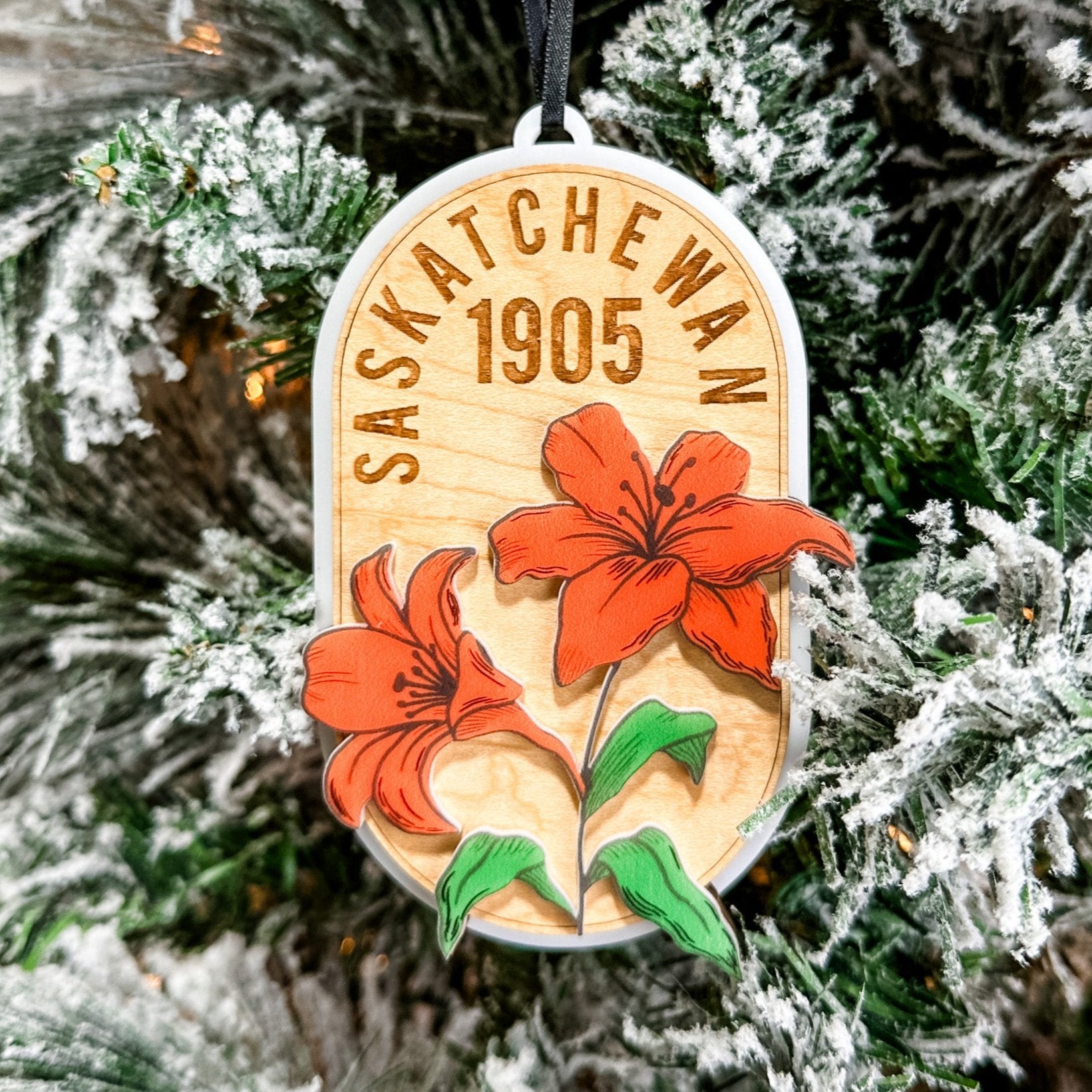 Saskatchewan 1905 Lily | 3D Wood Ornament or Magnet