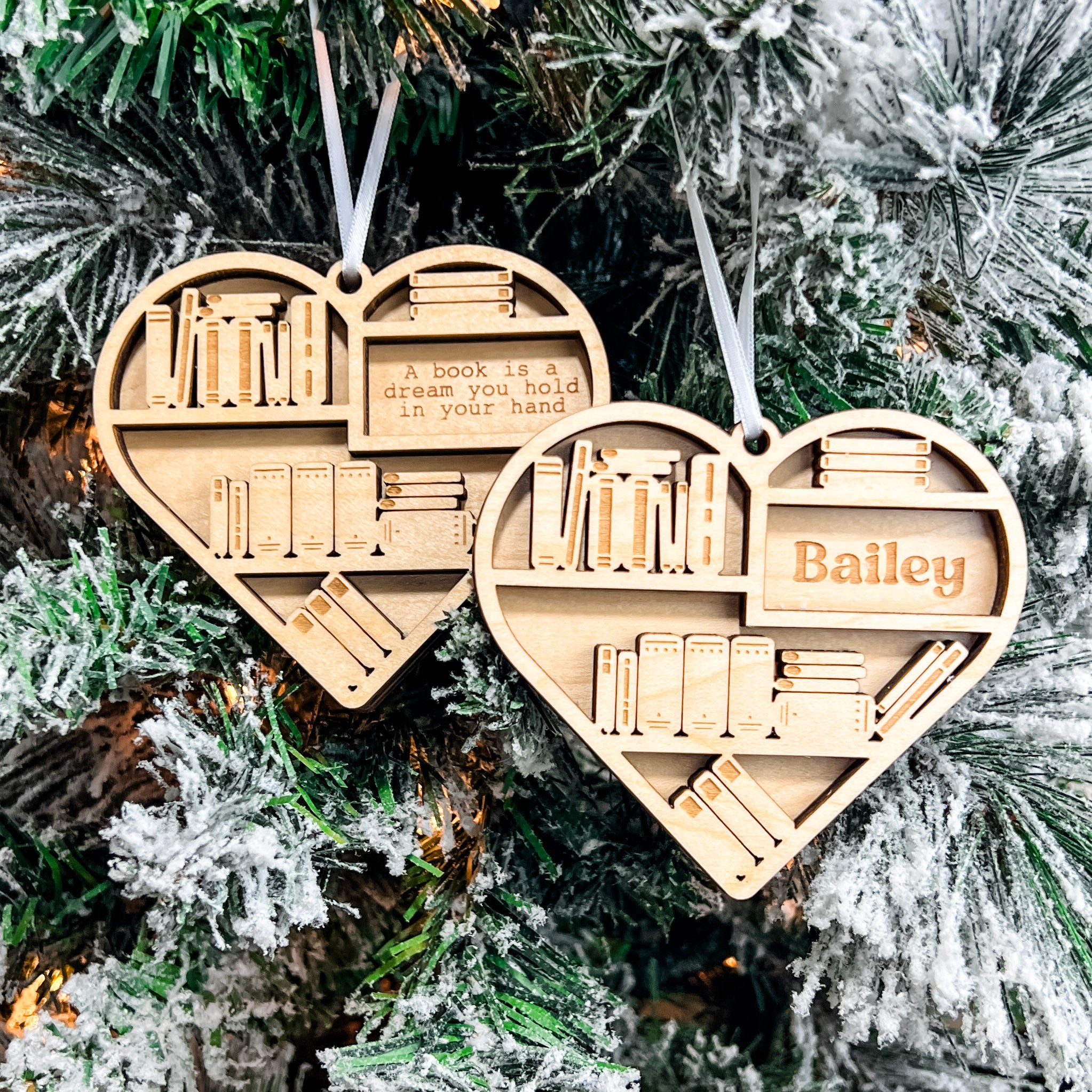 A Book is a Dream You Hold in Your Hand | 3D Wood Ornament