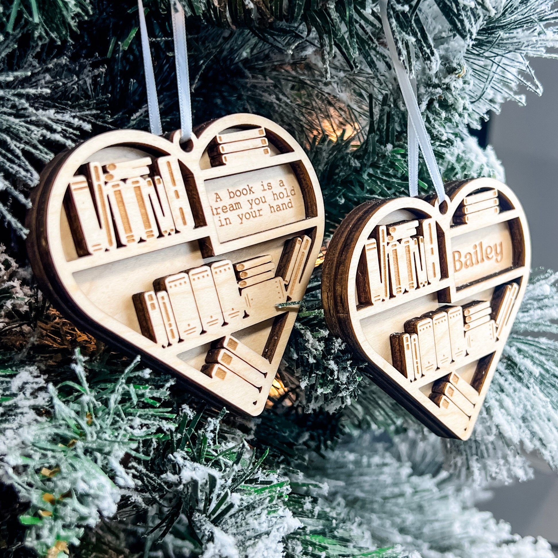 A Book is a Dream You Hold in Your Hand | 3D Wood Ornament