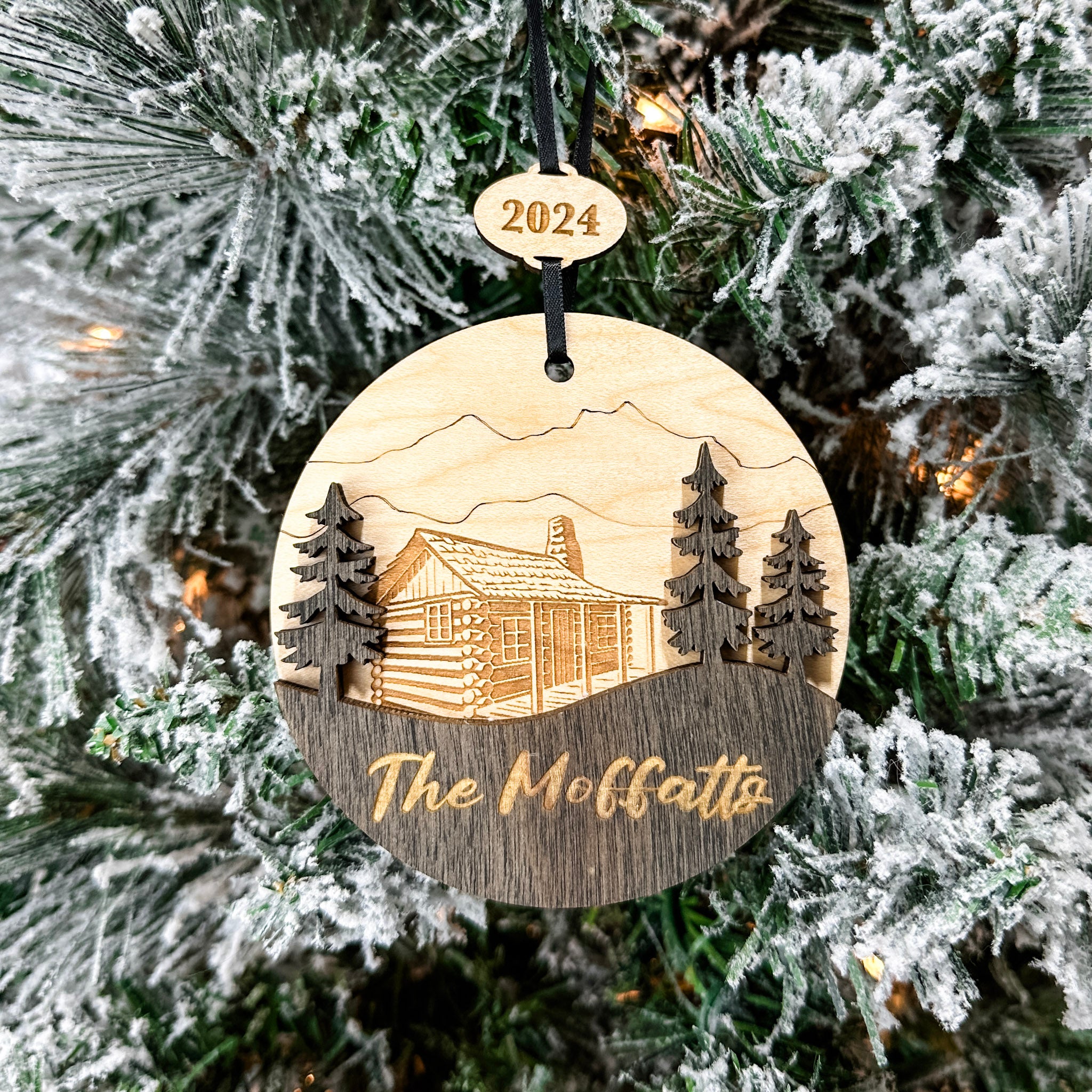 First Christmas at the Cabin | 3D Wood Ornament