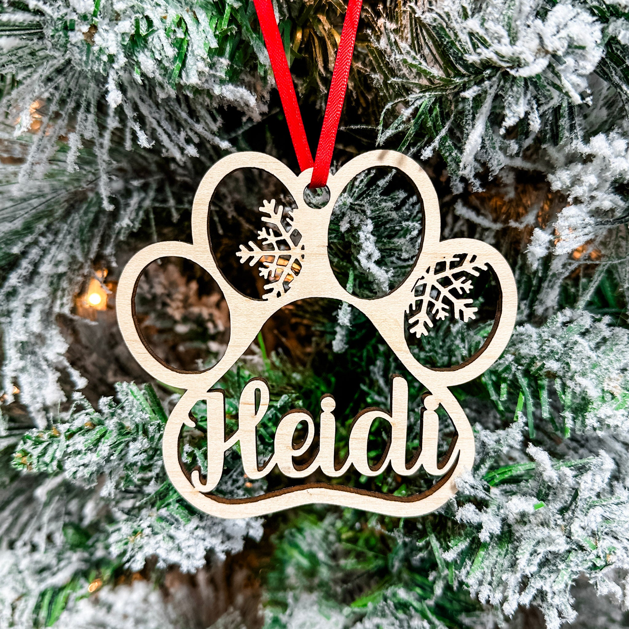 Personalized Paw Print | Wood Ornament