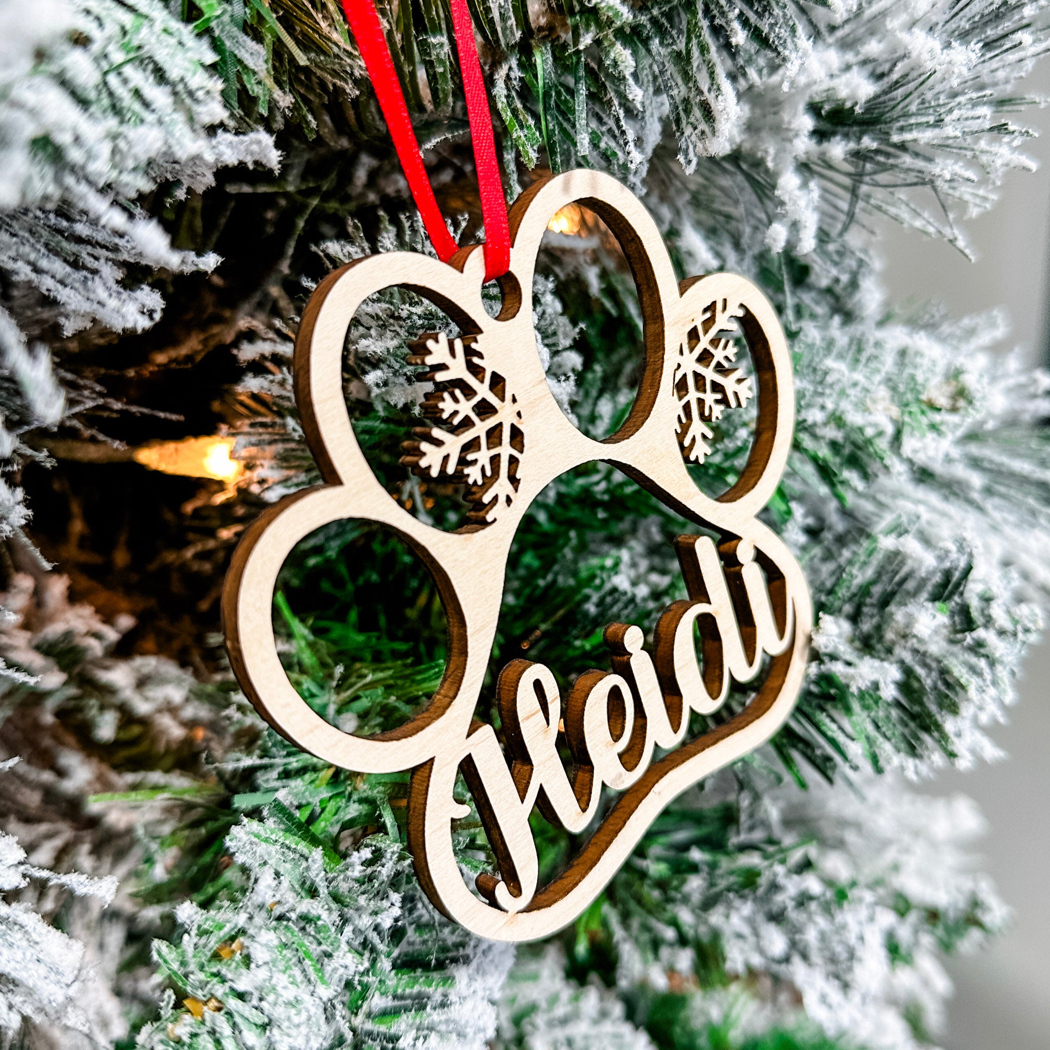 Personalized Paw Print | Wood Ornament