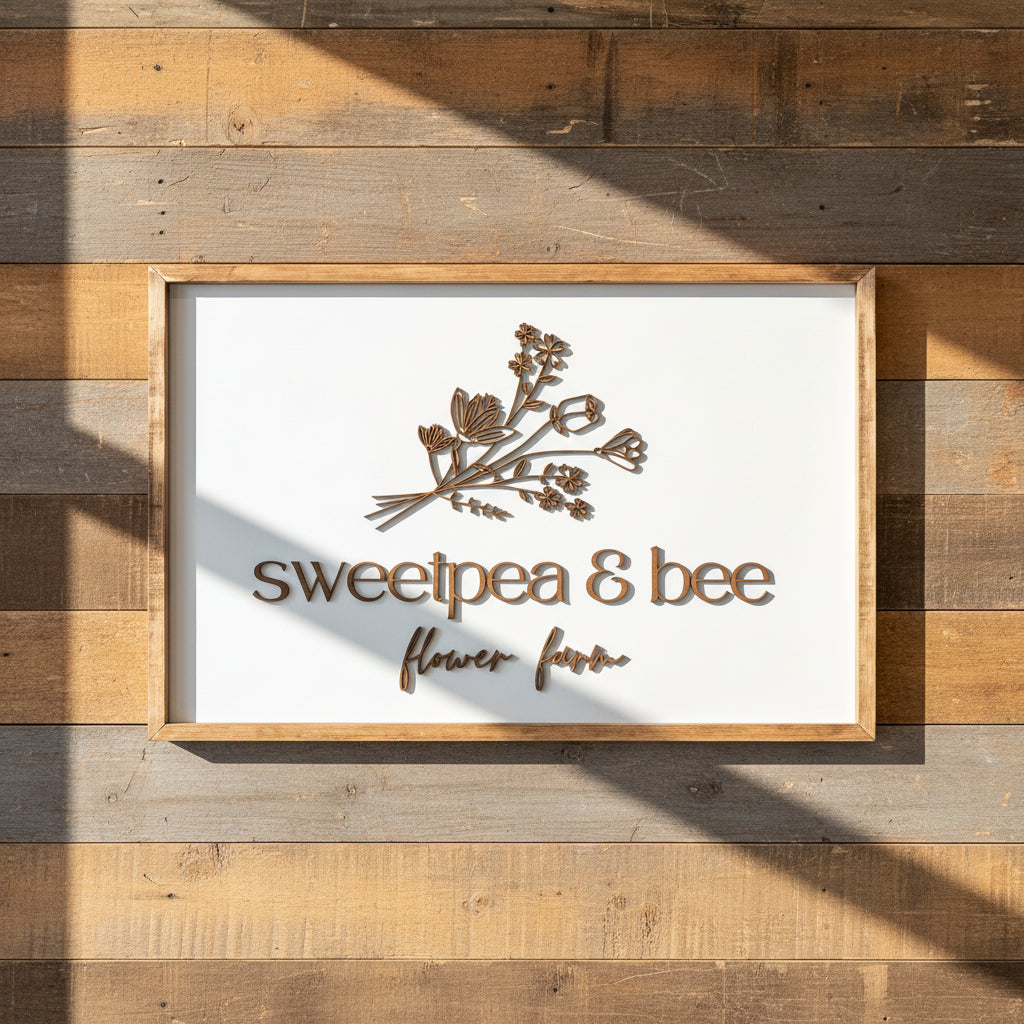 Custom Framed Logo Wood Sign