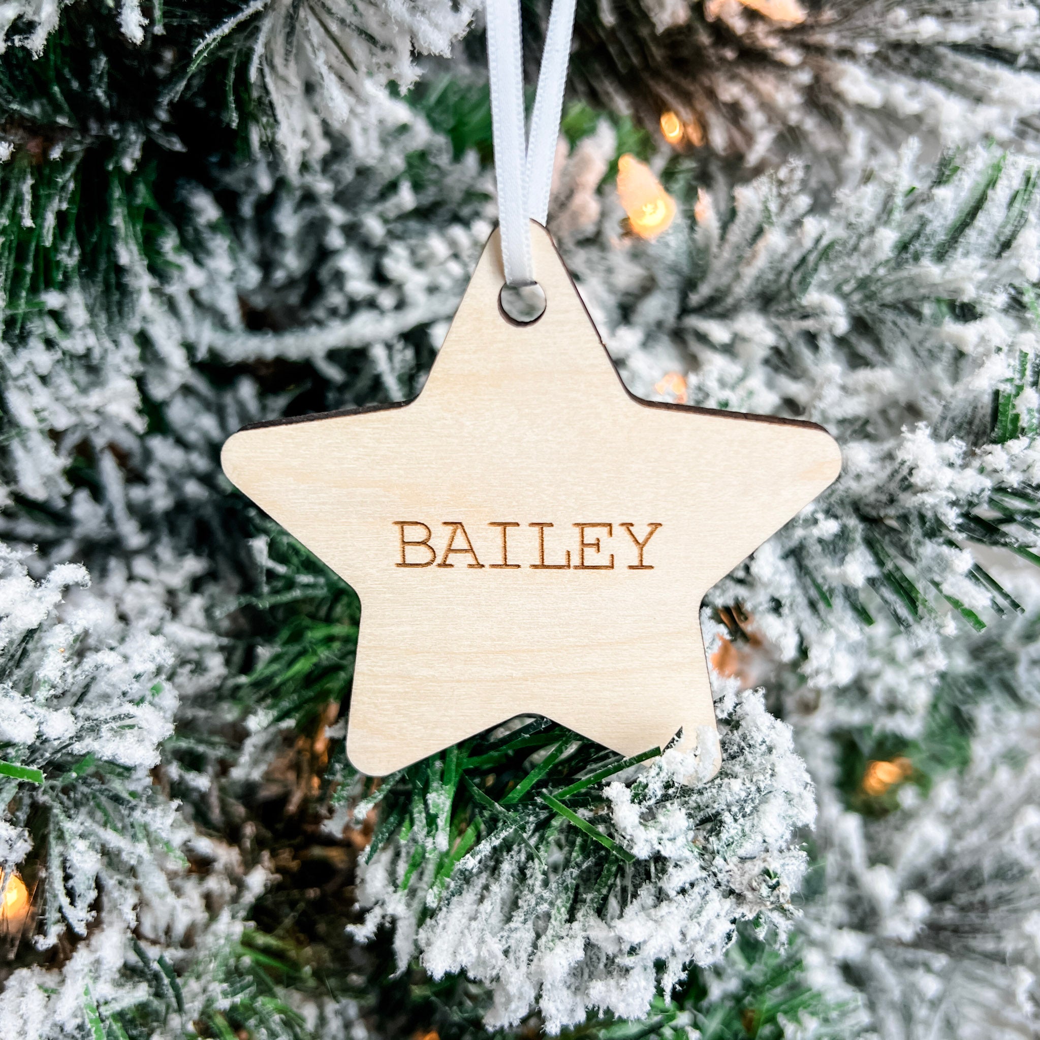 Personalized Stars | Engraved Wood Ornaments