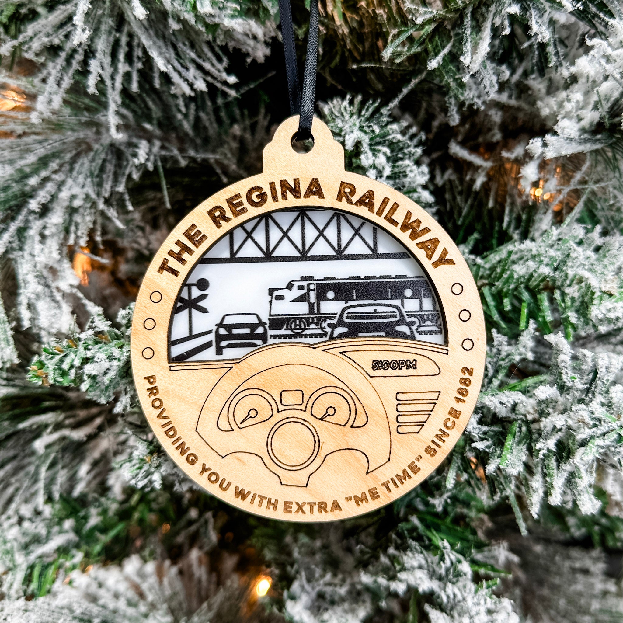 The Ring Road Train | 3D Wood & Acrylic Ornament