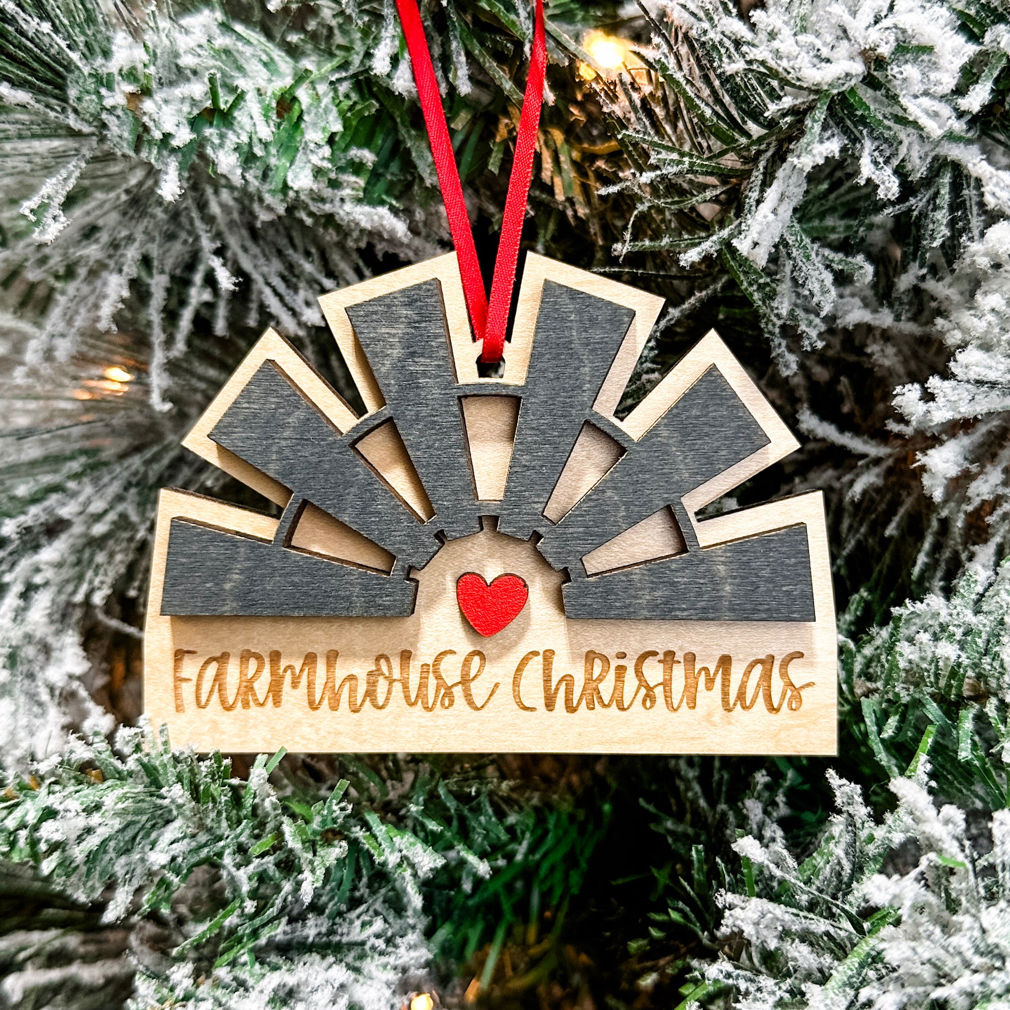 Farmhouse Christmas | 3D Wood Ornament