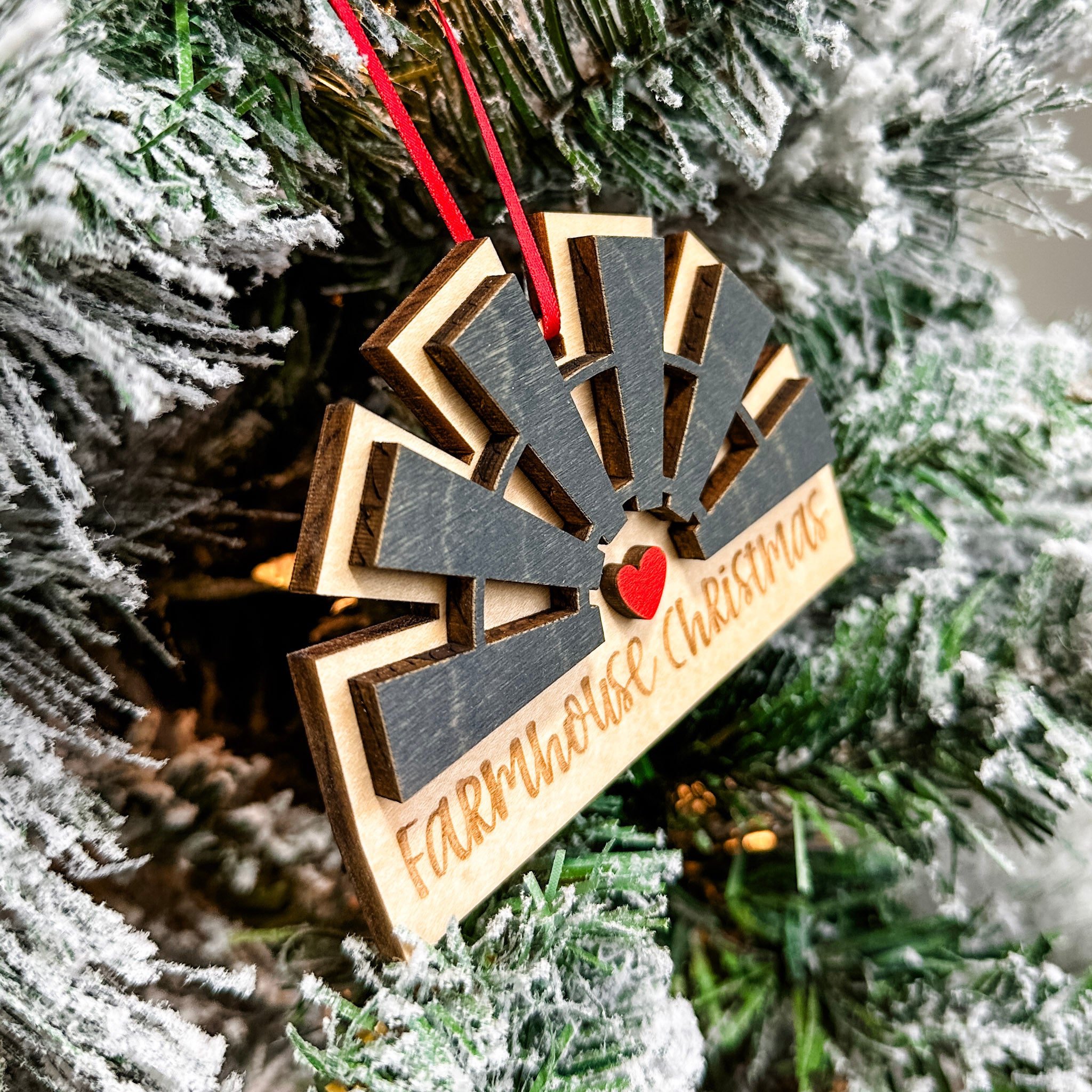 Farmhouse Christmas | 3D Wood Ornament