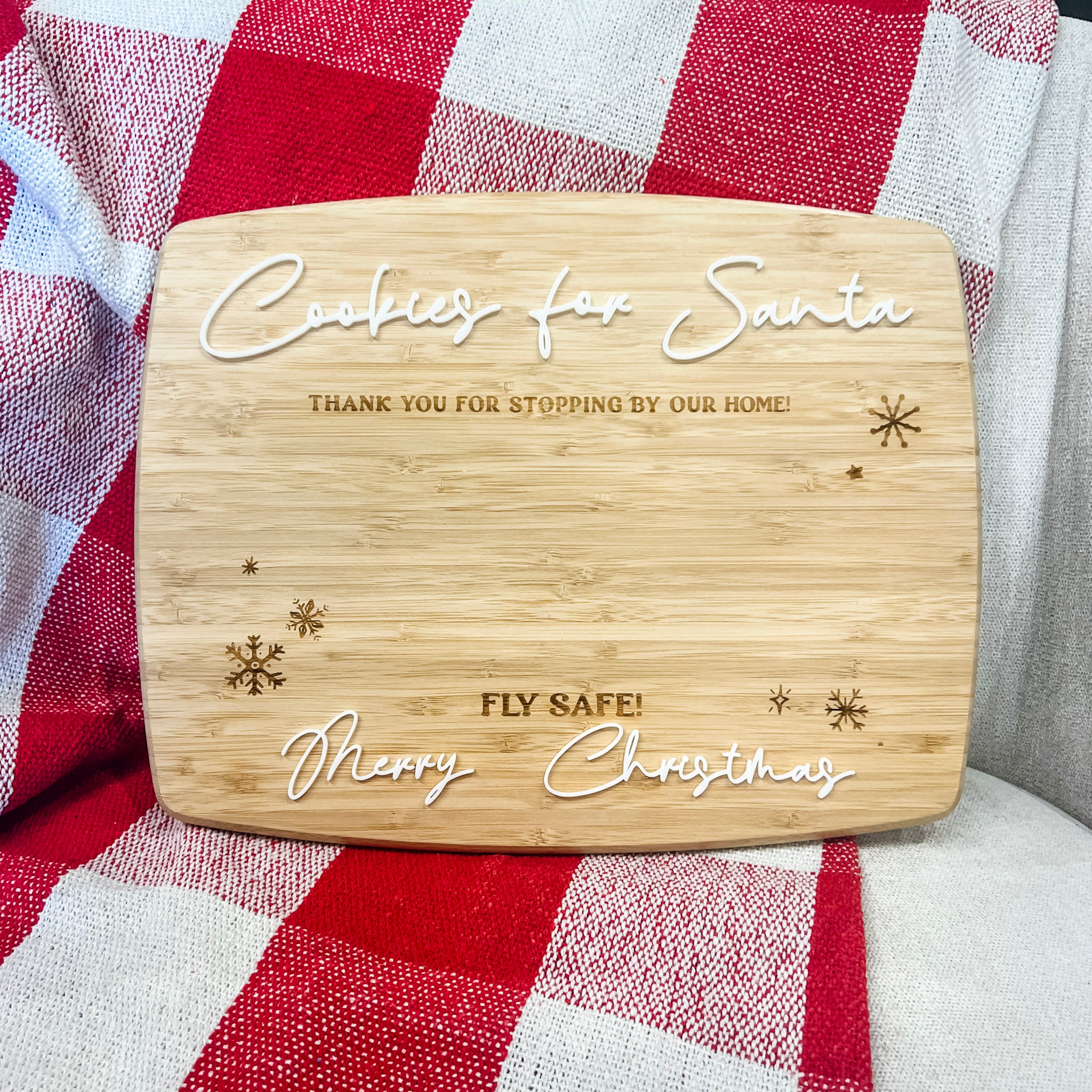 Cookies for Santa | 3D Engraved Cutting Board