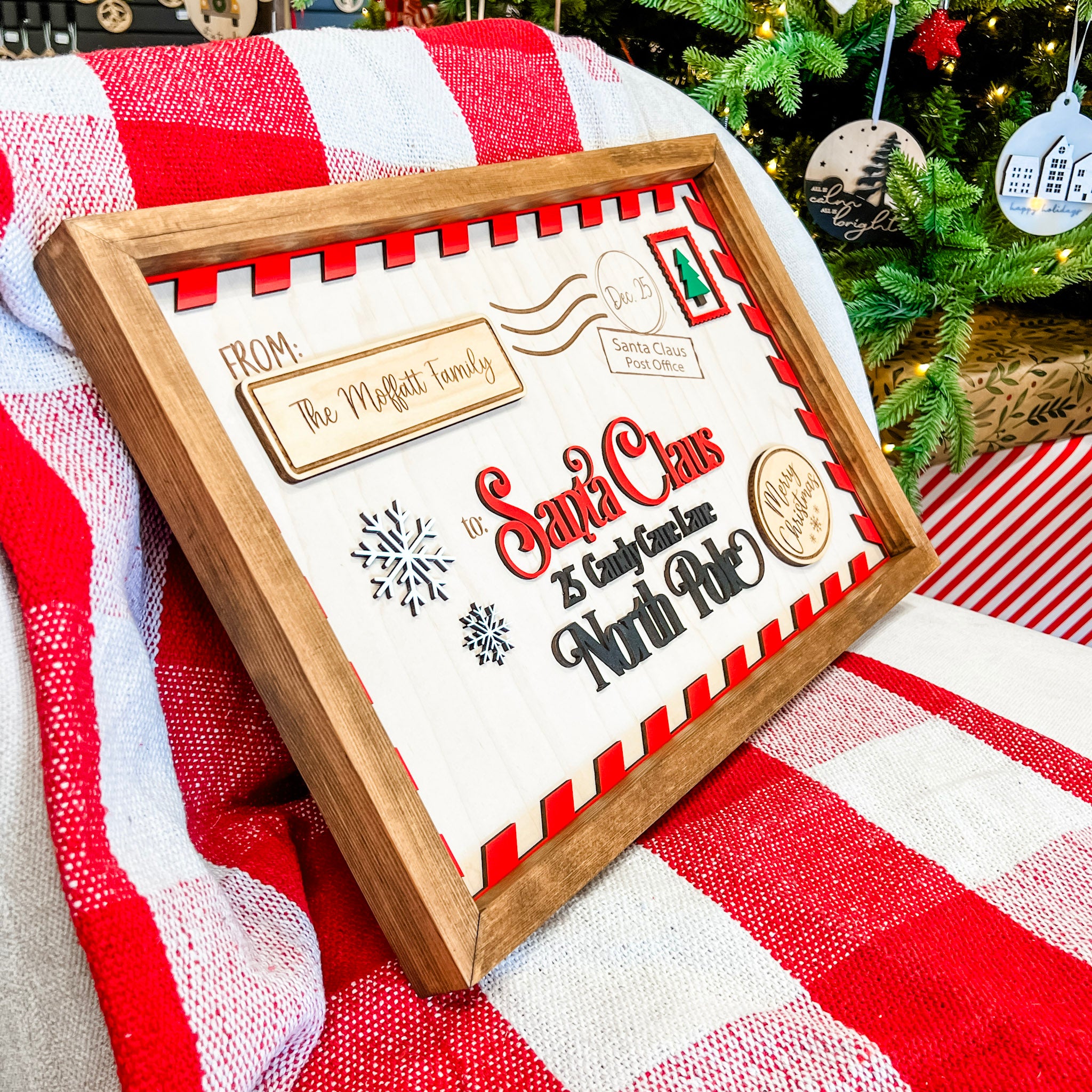 North Pole Postcard | 3D Wood Sign