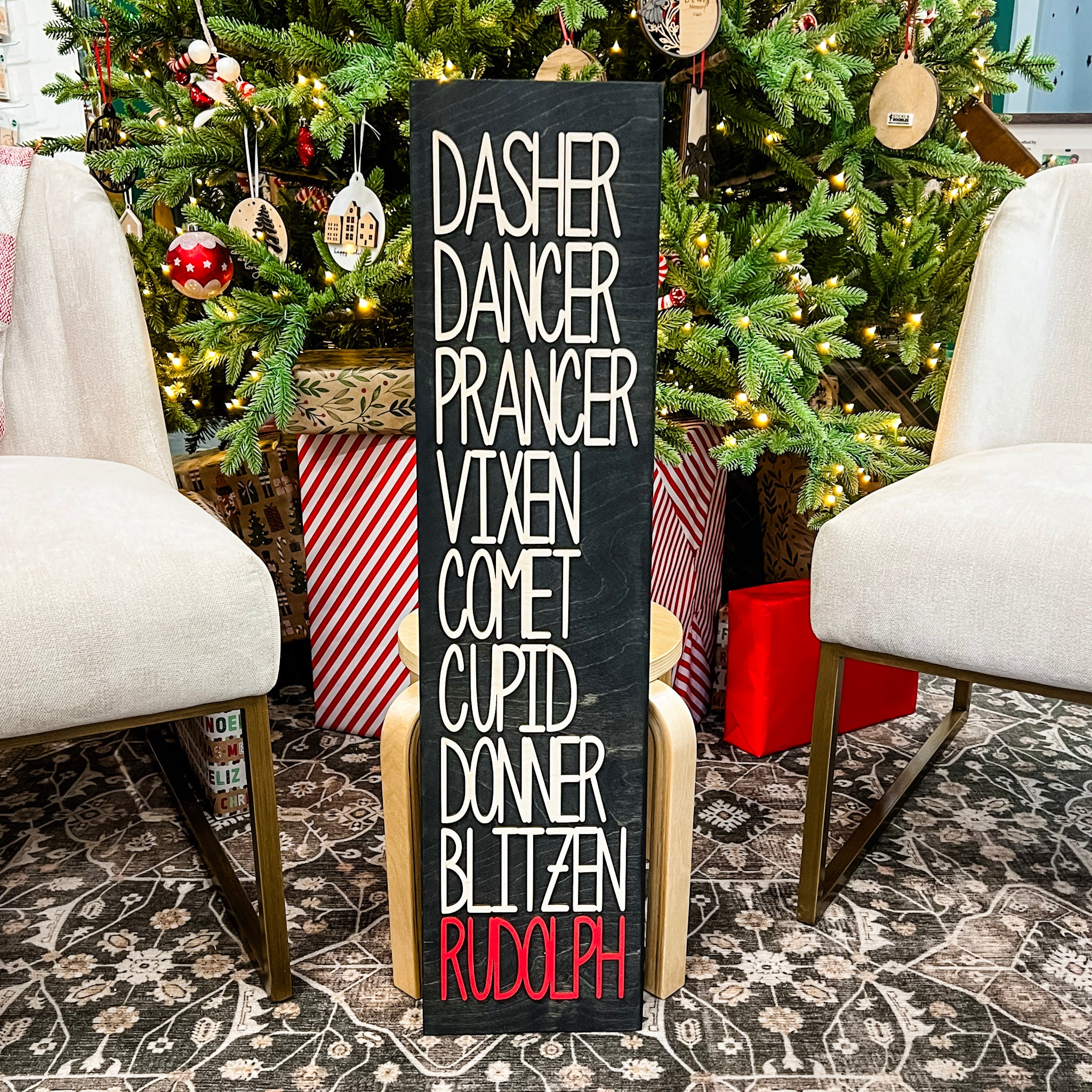 The Reindeer List | 3D Wood Sign