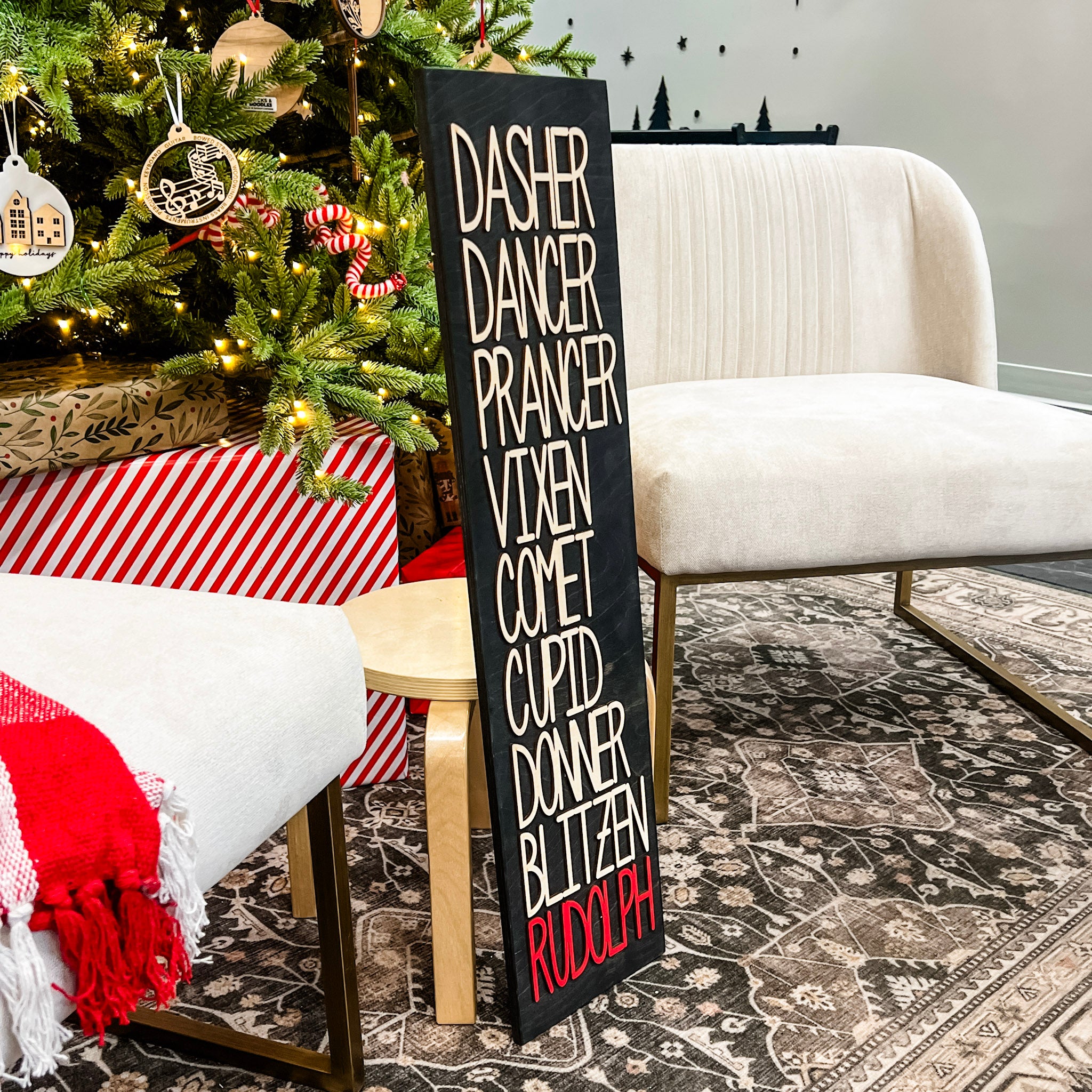 The Reindeer List | 3D Wood Sign