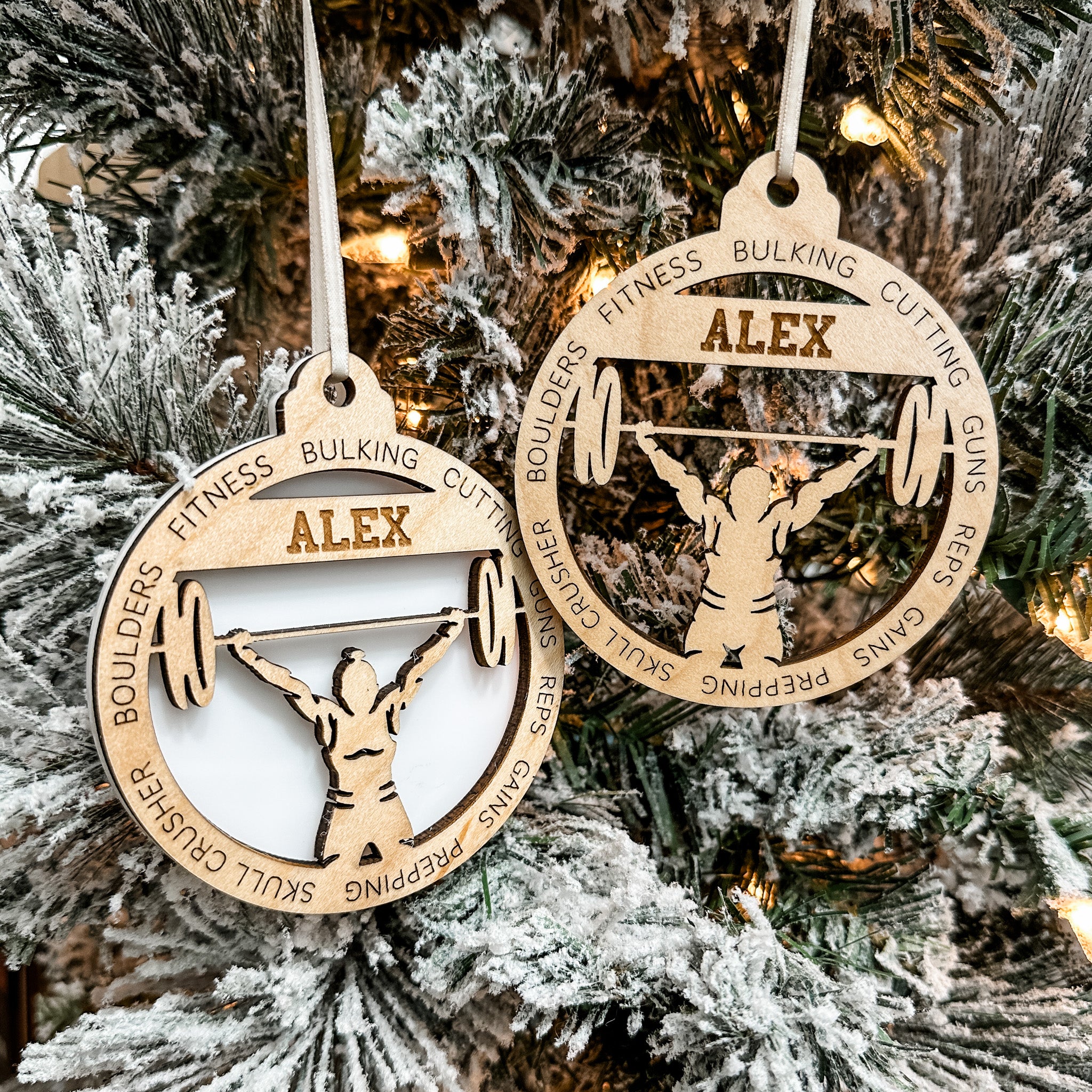 Personalized Weightlifting Collection • Ornament, Magnet, Medal, or Mini Sign