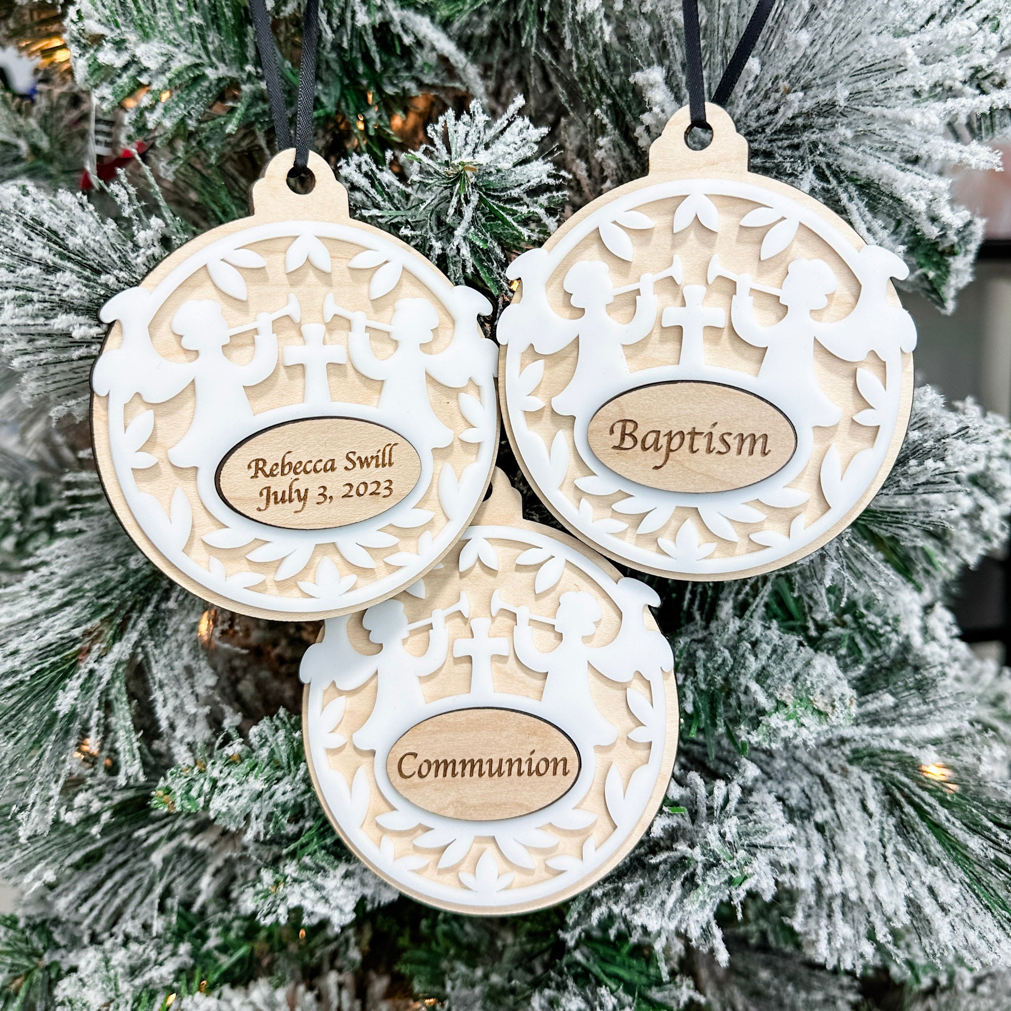 Baptism / Communion | 3D Wood & Acrylic Ornament