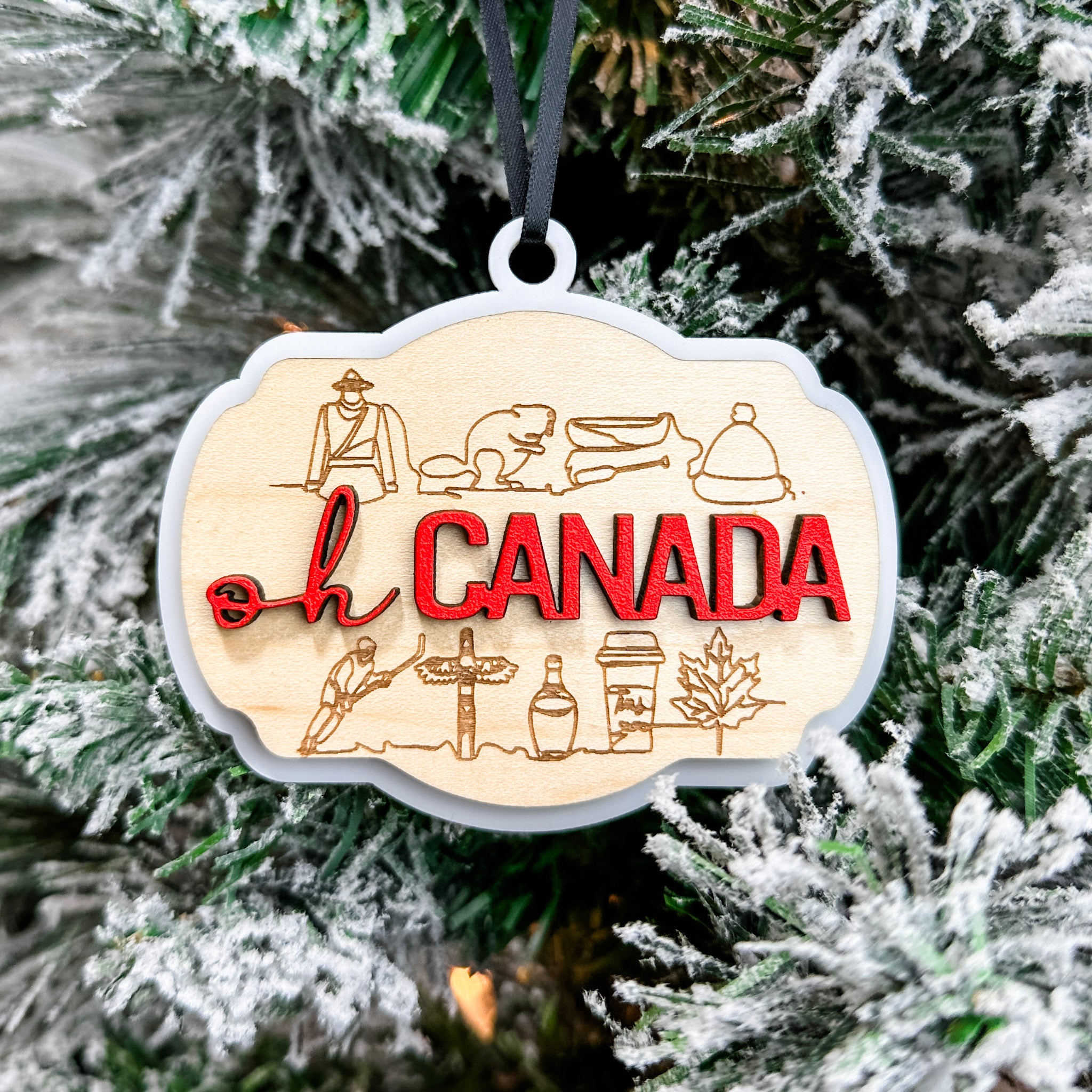 Oh Canada | 3D Wood & Acrylic Ornament