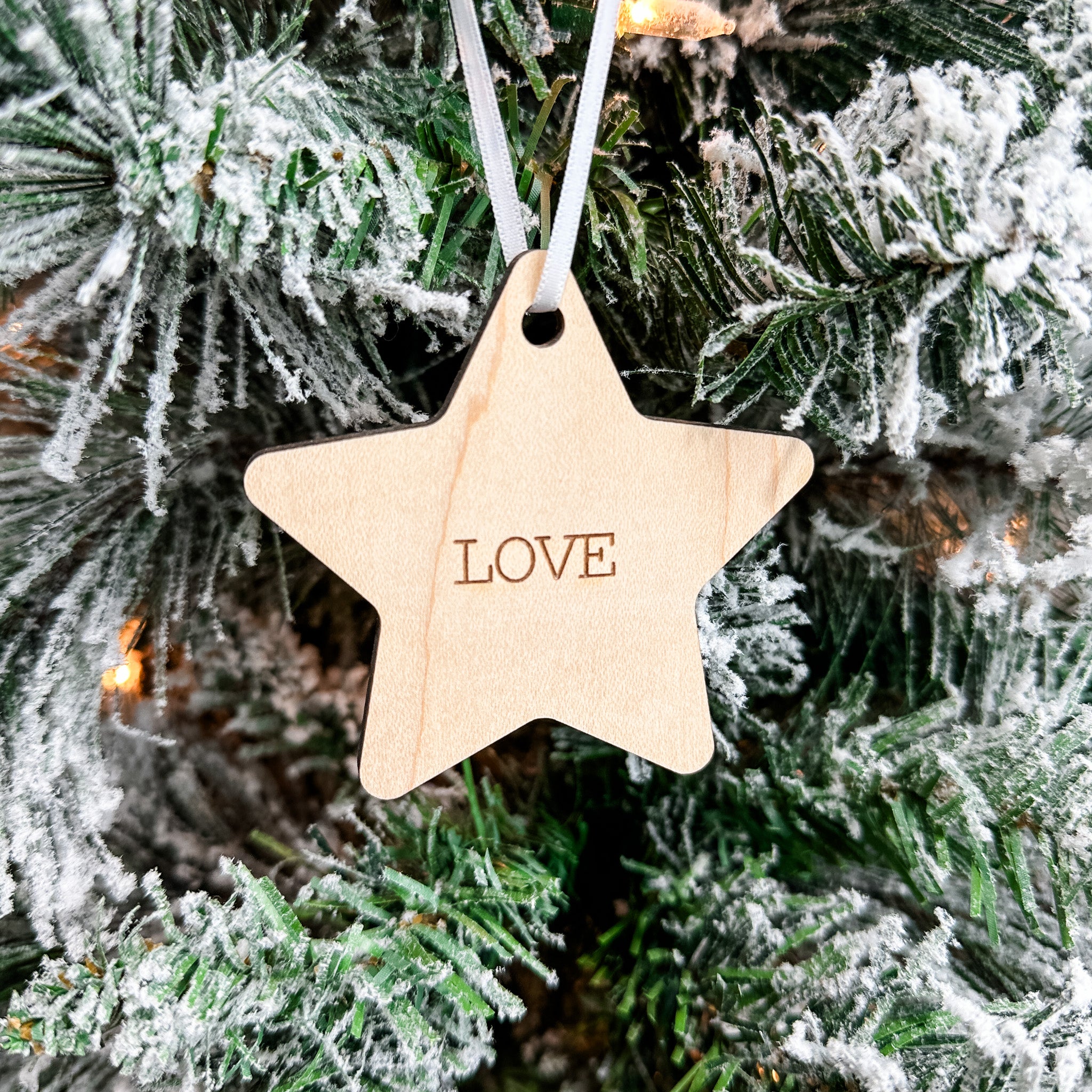 Classic Christmas Stars | Engraved Wood Ornament