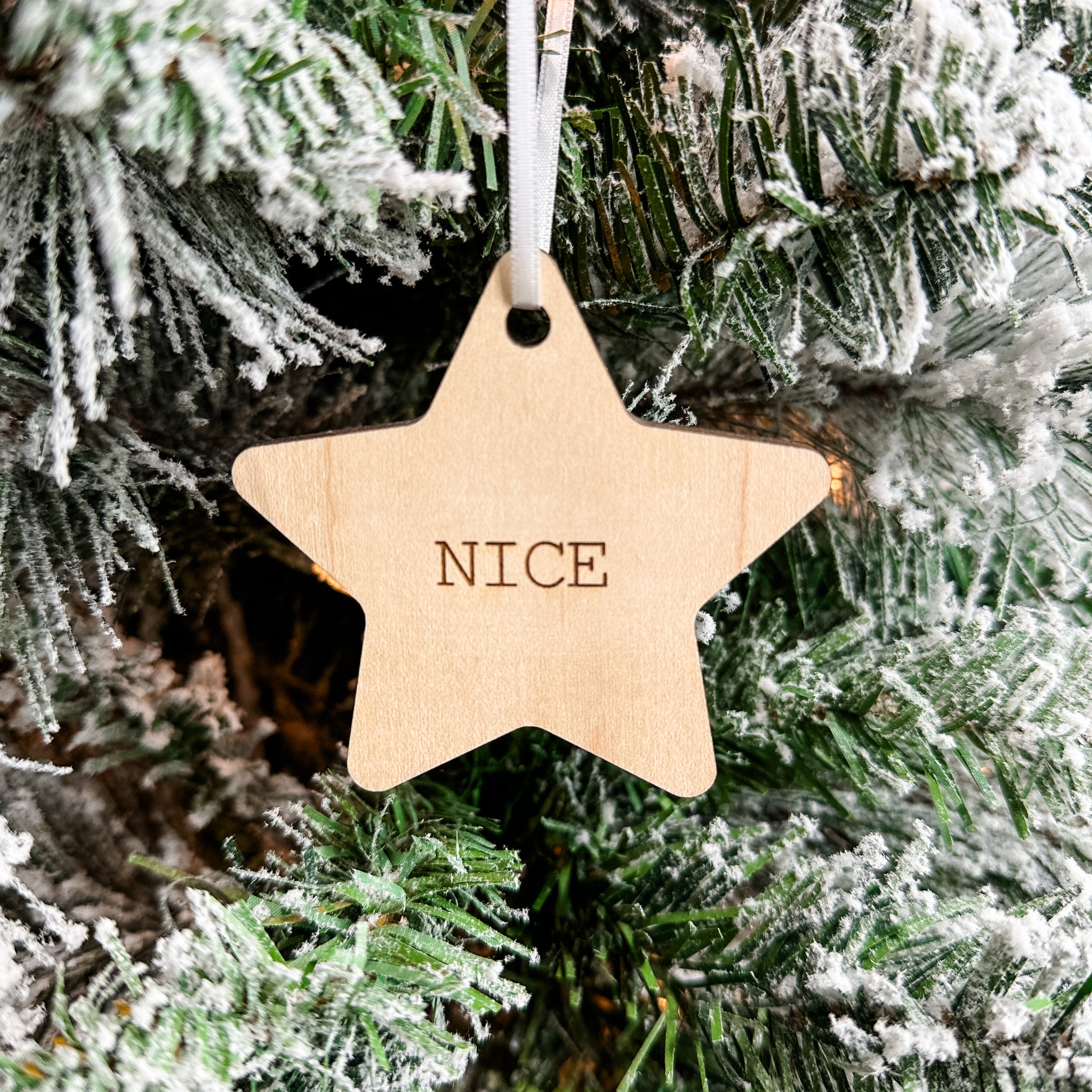 Classic Christmas Stars | Engraved Wood Ornament