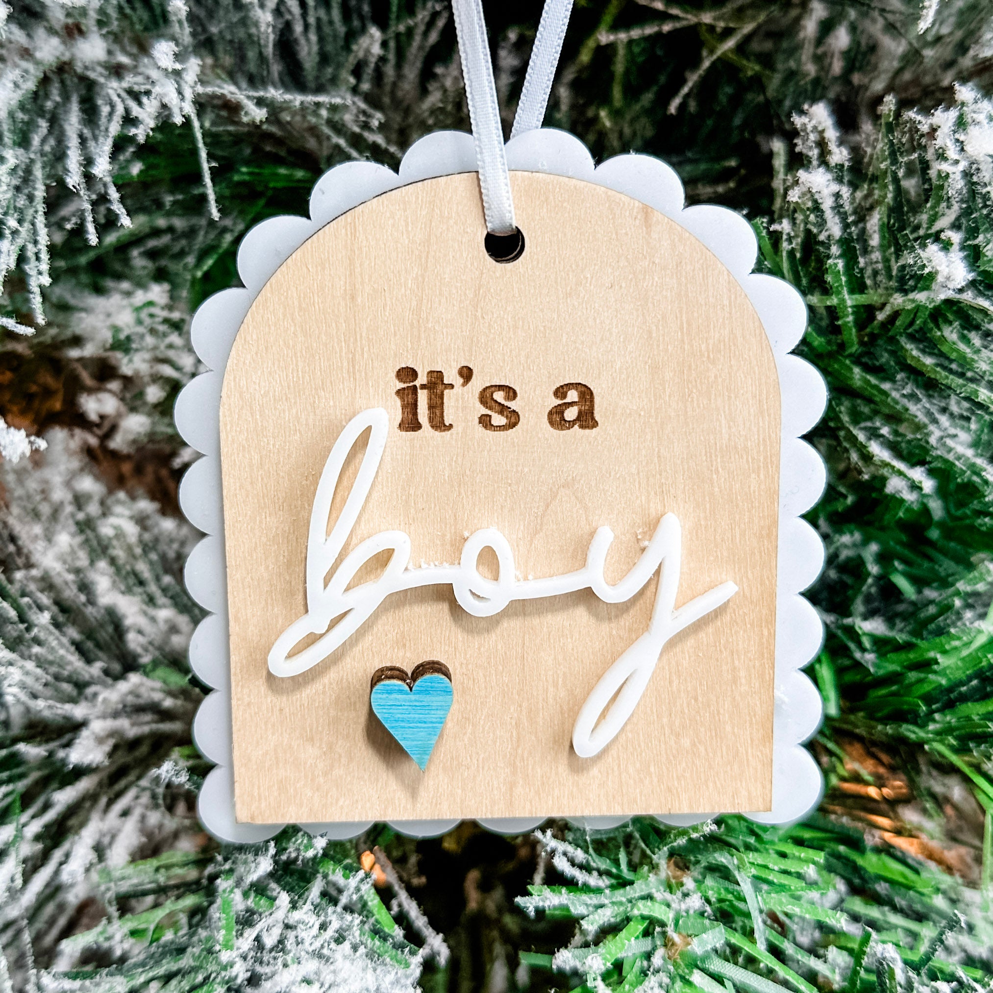 The Gender Reveal | 3D Wood & Acrylic Ornaments