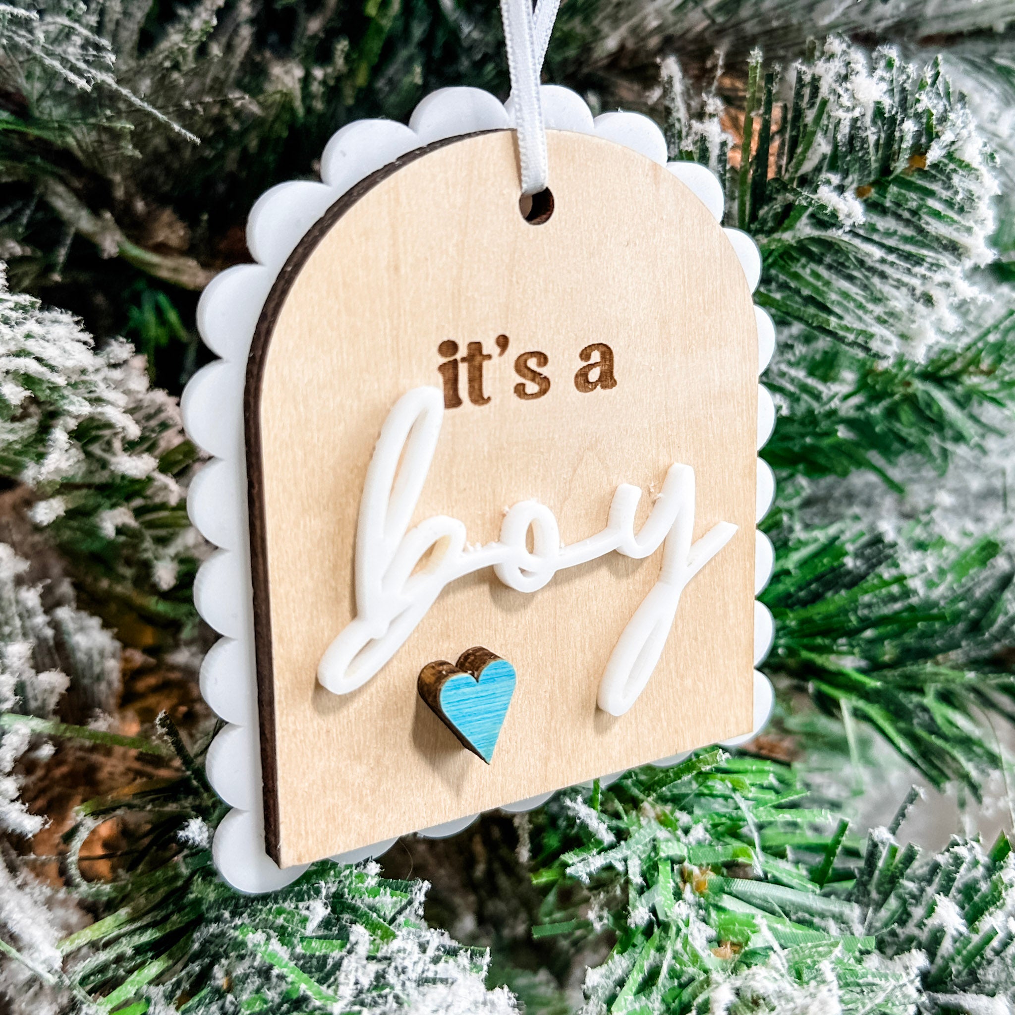 The Gender Reveal | 3D Wood & Acrylic Ornaments