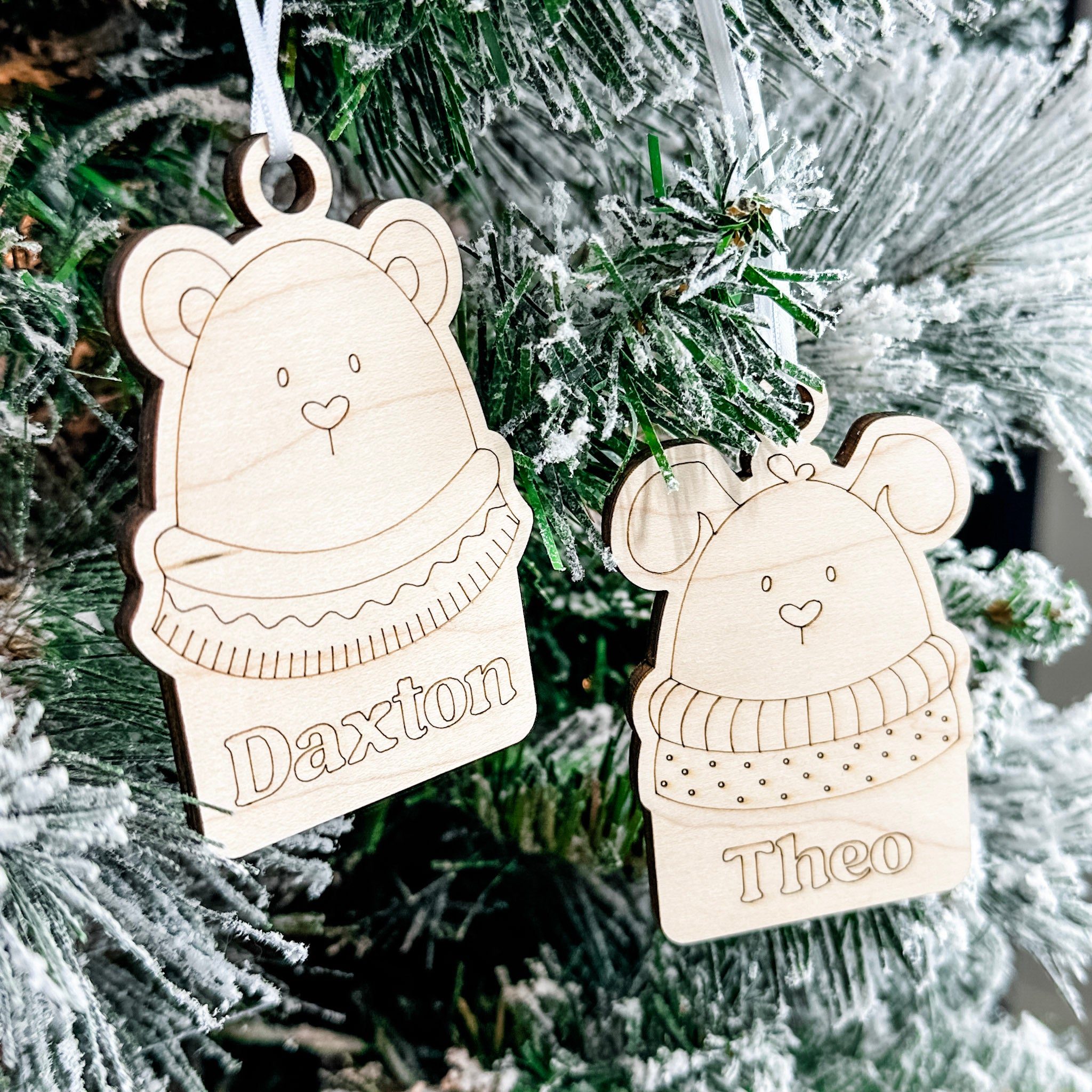 Personalized Colour Me's | Engraved Wood Ornaments / Tags